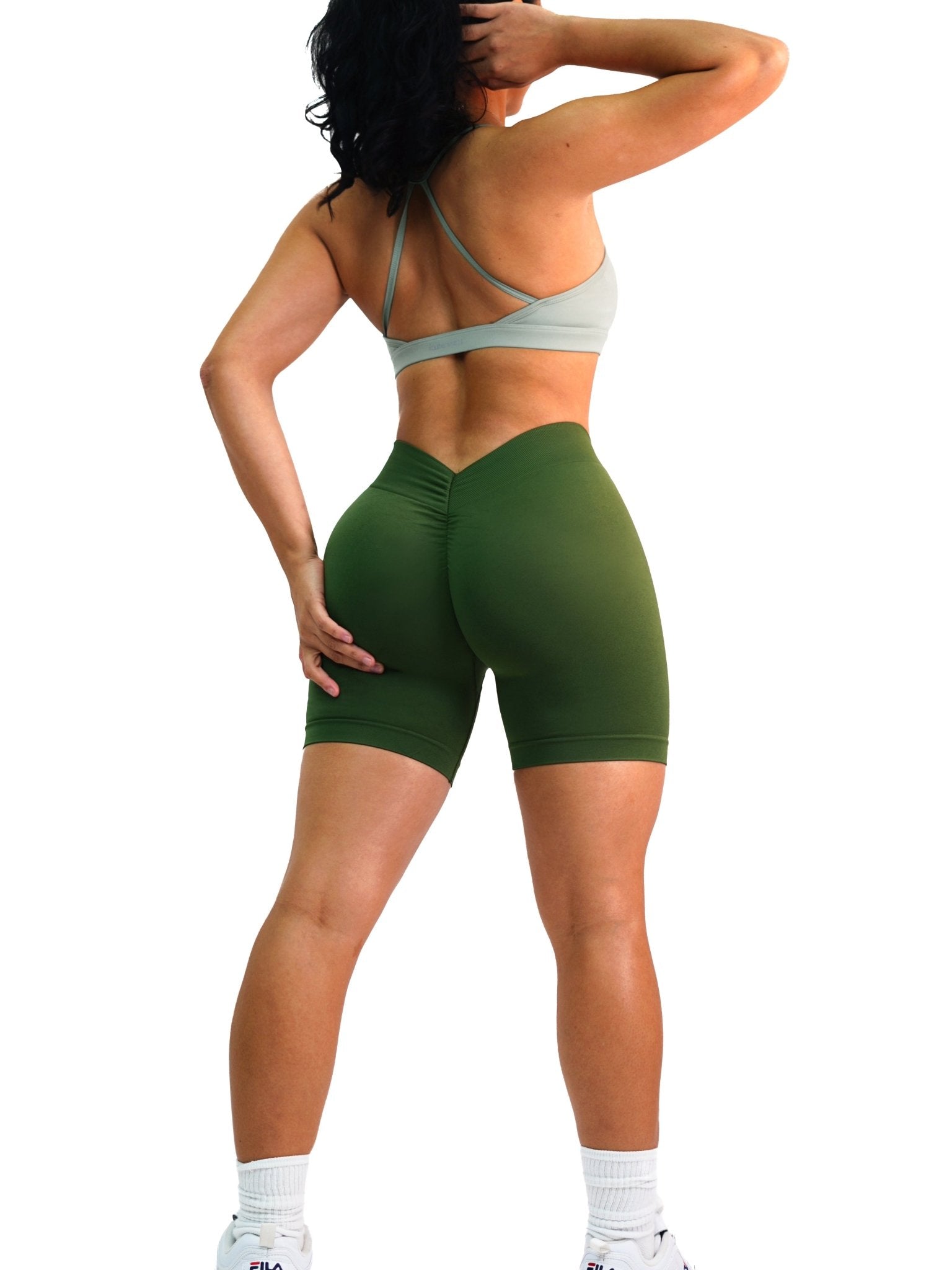 Seamless Low Back Shorts (Wild Green) - FREE for orders $150+ - Fitness Fashioness