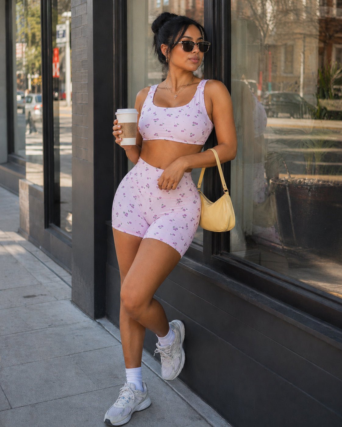 Shortcake Cherries Shorts (Pink) - Fitness Fashioness