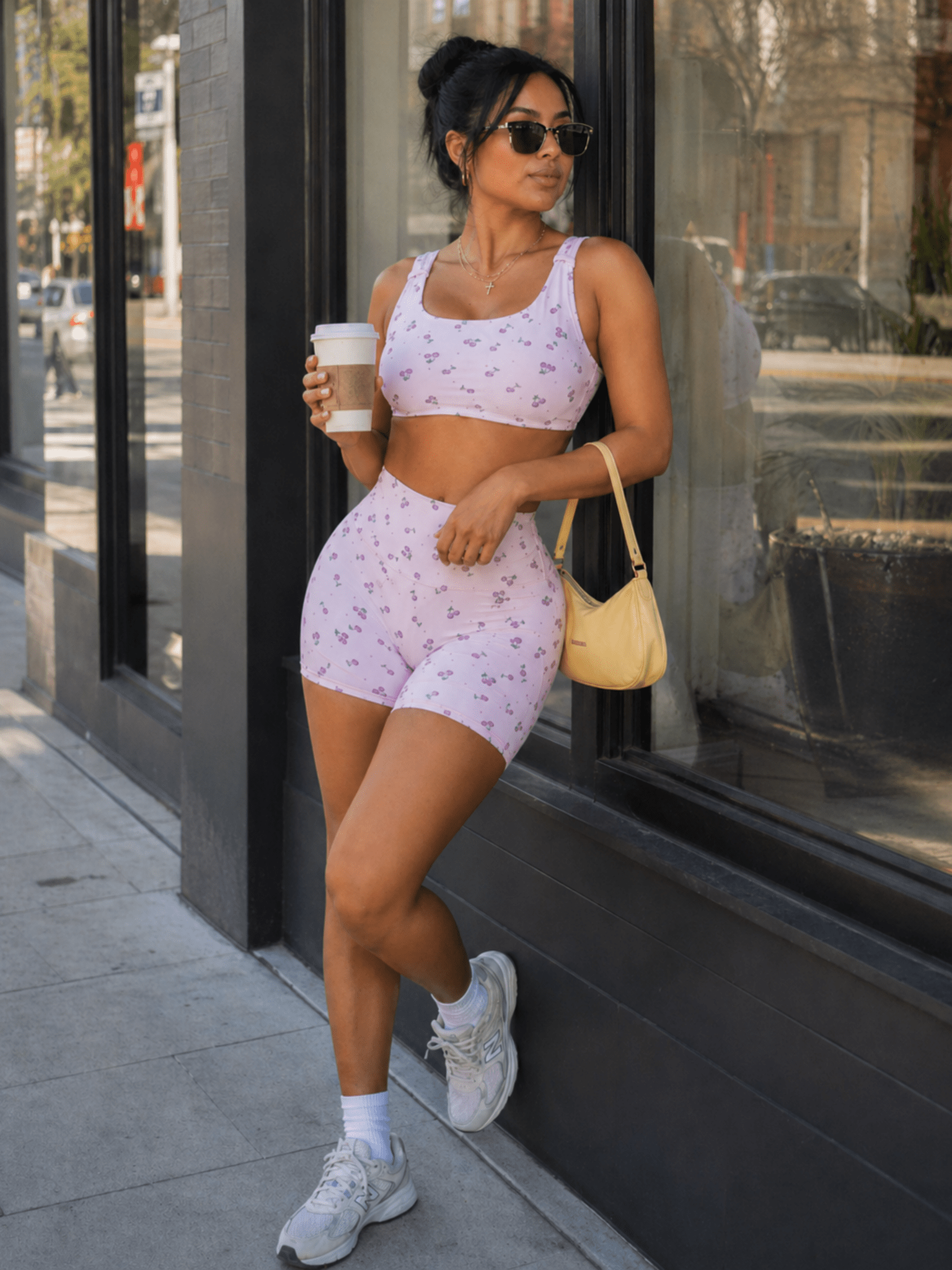 Shortcake Cherries Shorts (Pink) - Fitness Fashioness