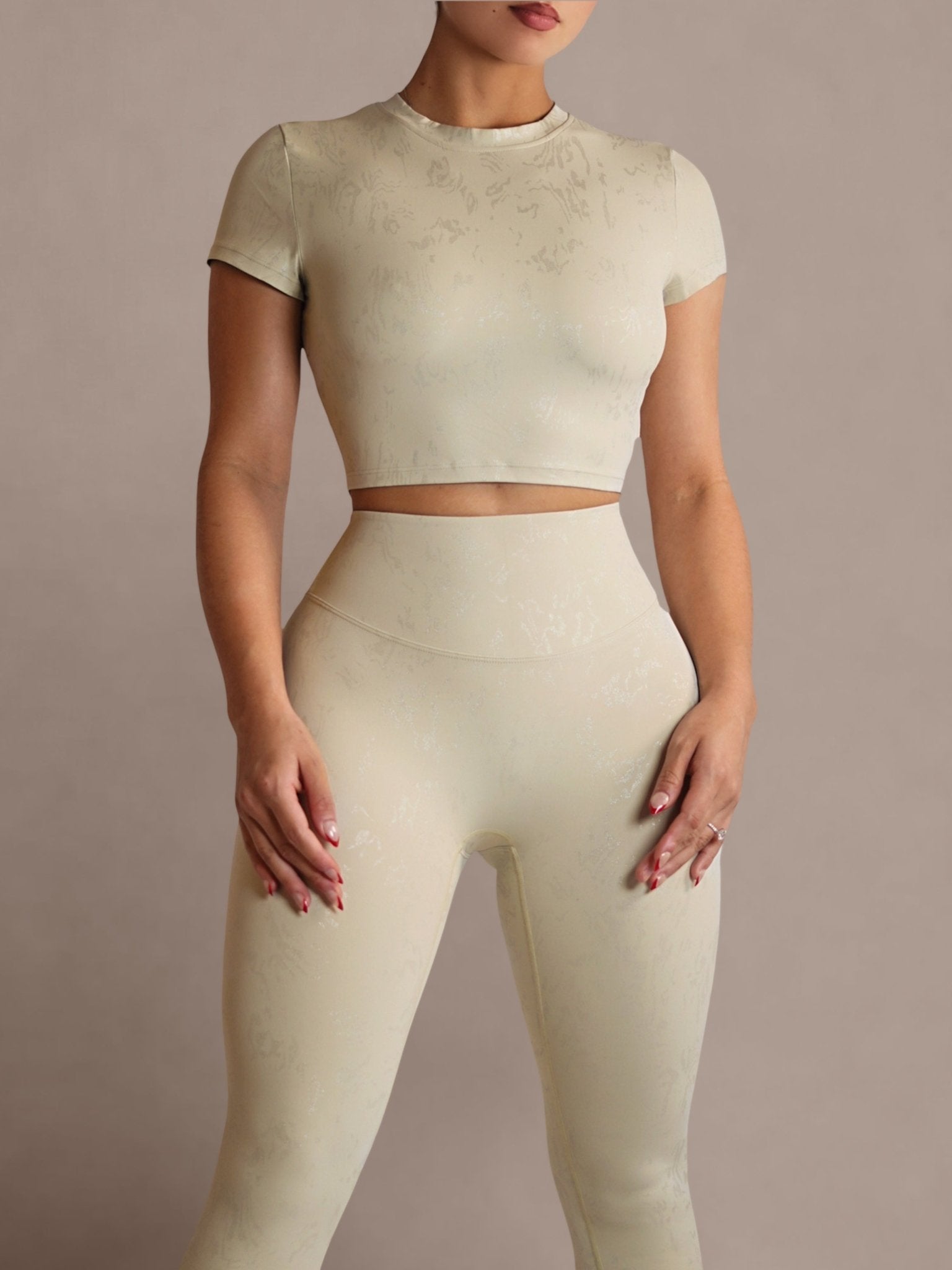 Signature Short Sleeve Top (Soft Pearl) - Fitness Fashioness