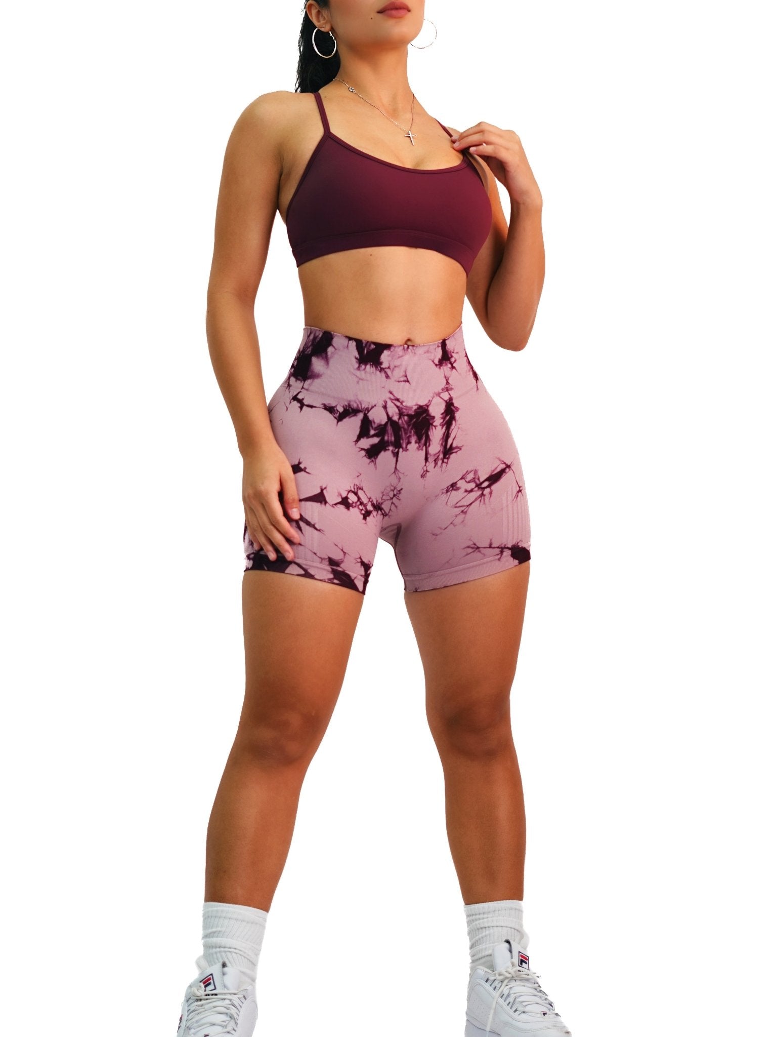 Spark Booty Shorts (Burgundy) - Fitness Fashioness