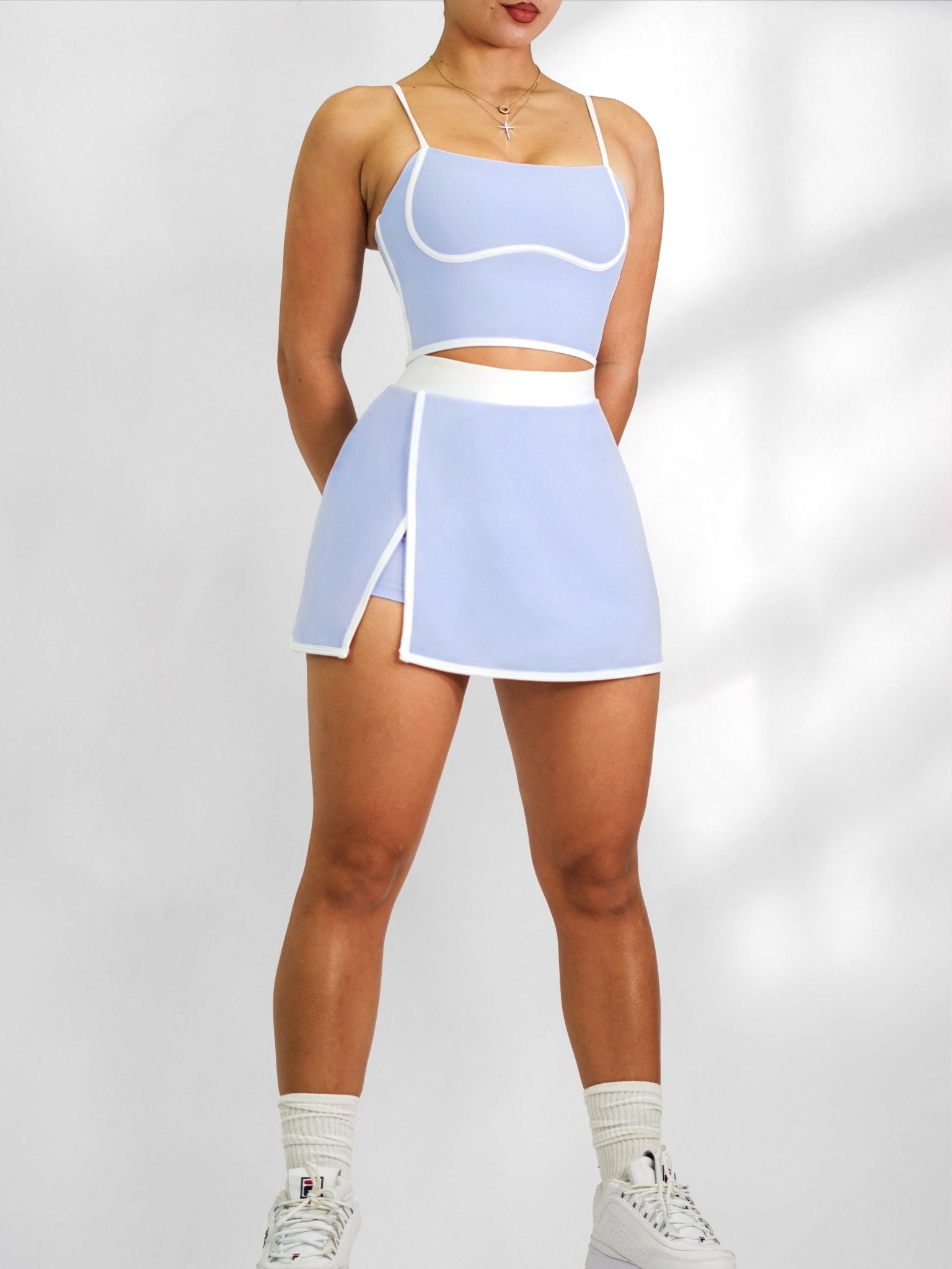 Starlit Tennis Skirt (Iris Blue) - Fitness Fashioness