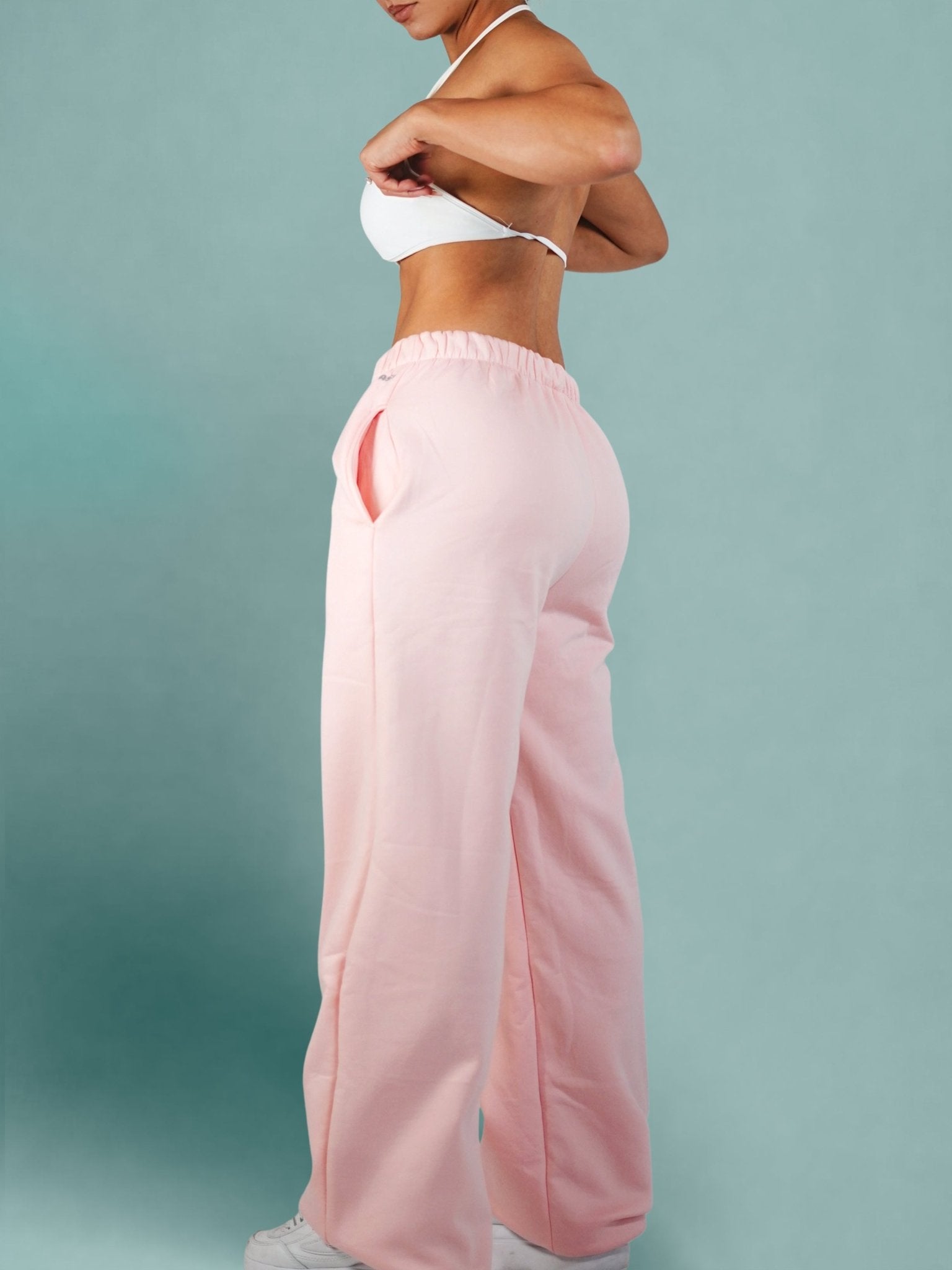 Straight Fleece Joggers (Pink) - Fitness Fashioness