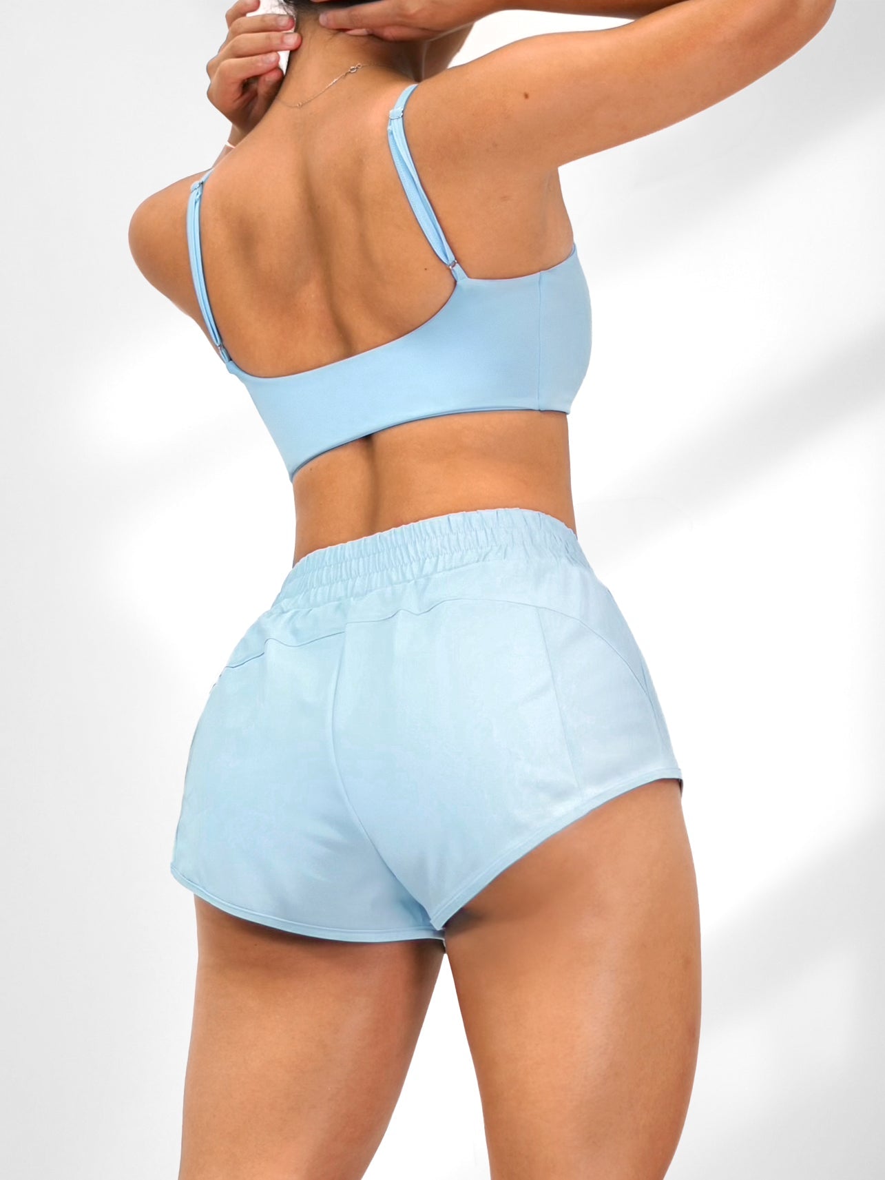 Velocity Sports Bra (Modest Blue) - Fitness Fashioness