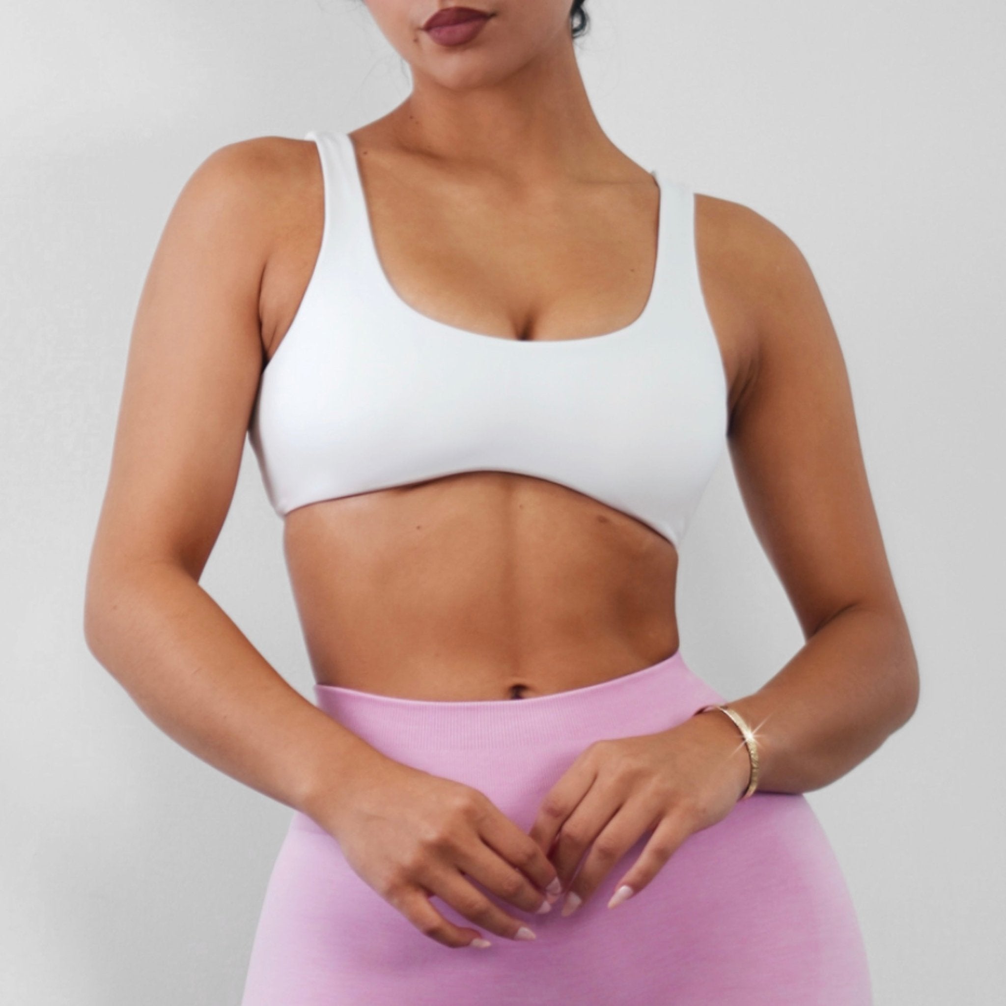 Boho Sports Bra (White) - Fitness Fashioness