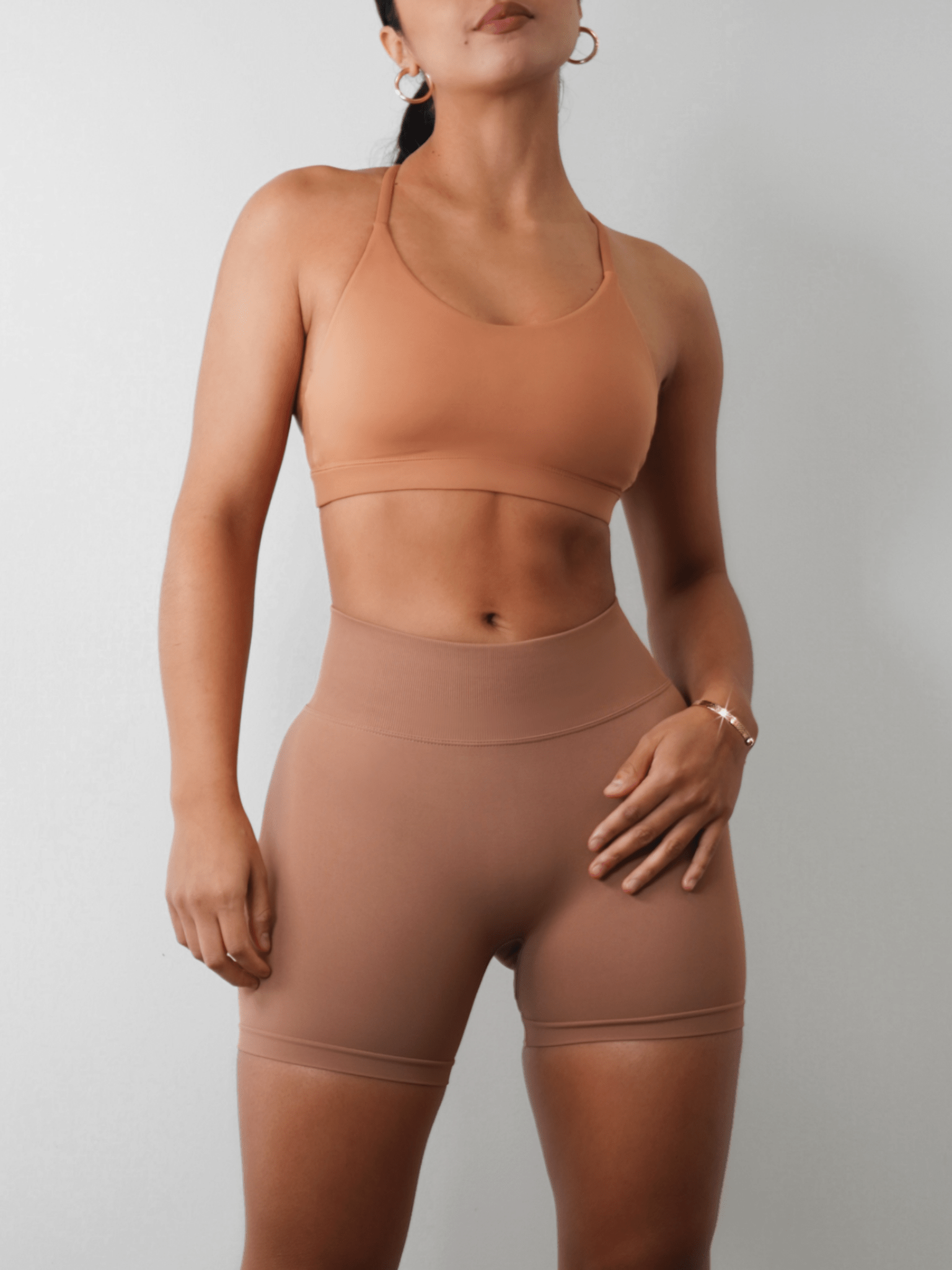 Seamless Booty Shorts (Nude Brown) - Fitness Fashioness