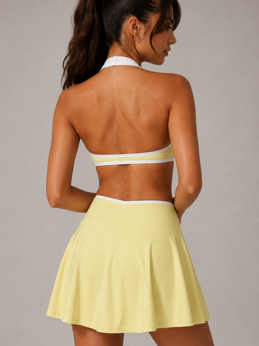 Contrast Club Sports Bra (Yellow Pearl)
