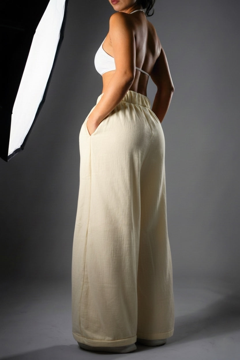 Oversized Blanket Joggers (Cream)