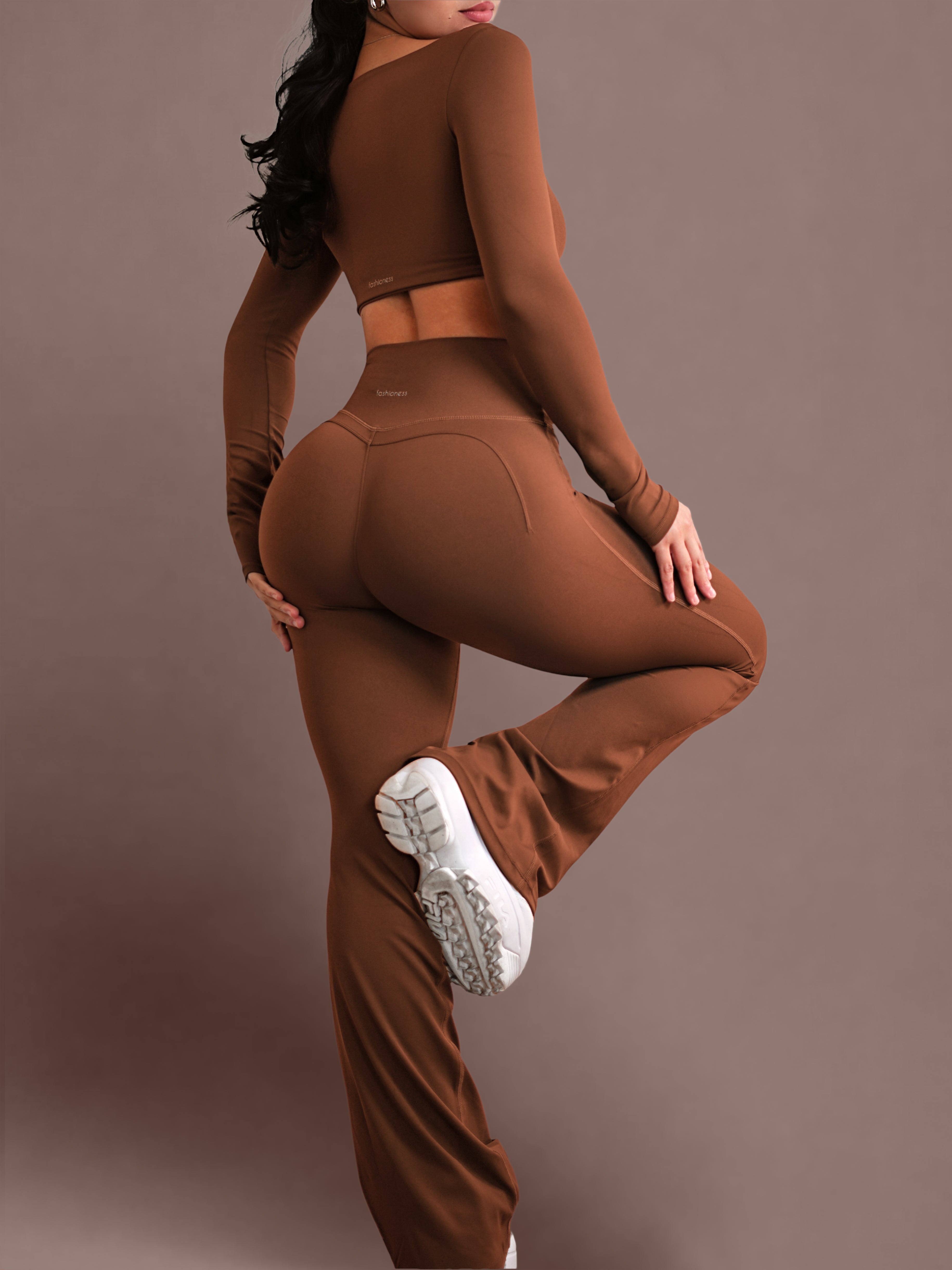 (PRE-ORDER) Reformer High Waisted Flare Leggings (Ginger)