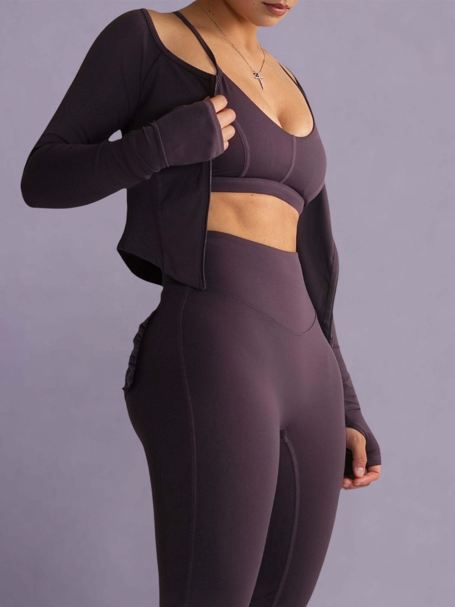 Bratty Compression Jacket (Heather Purple)
