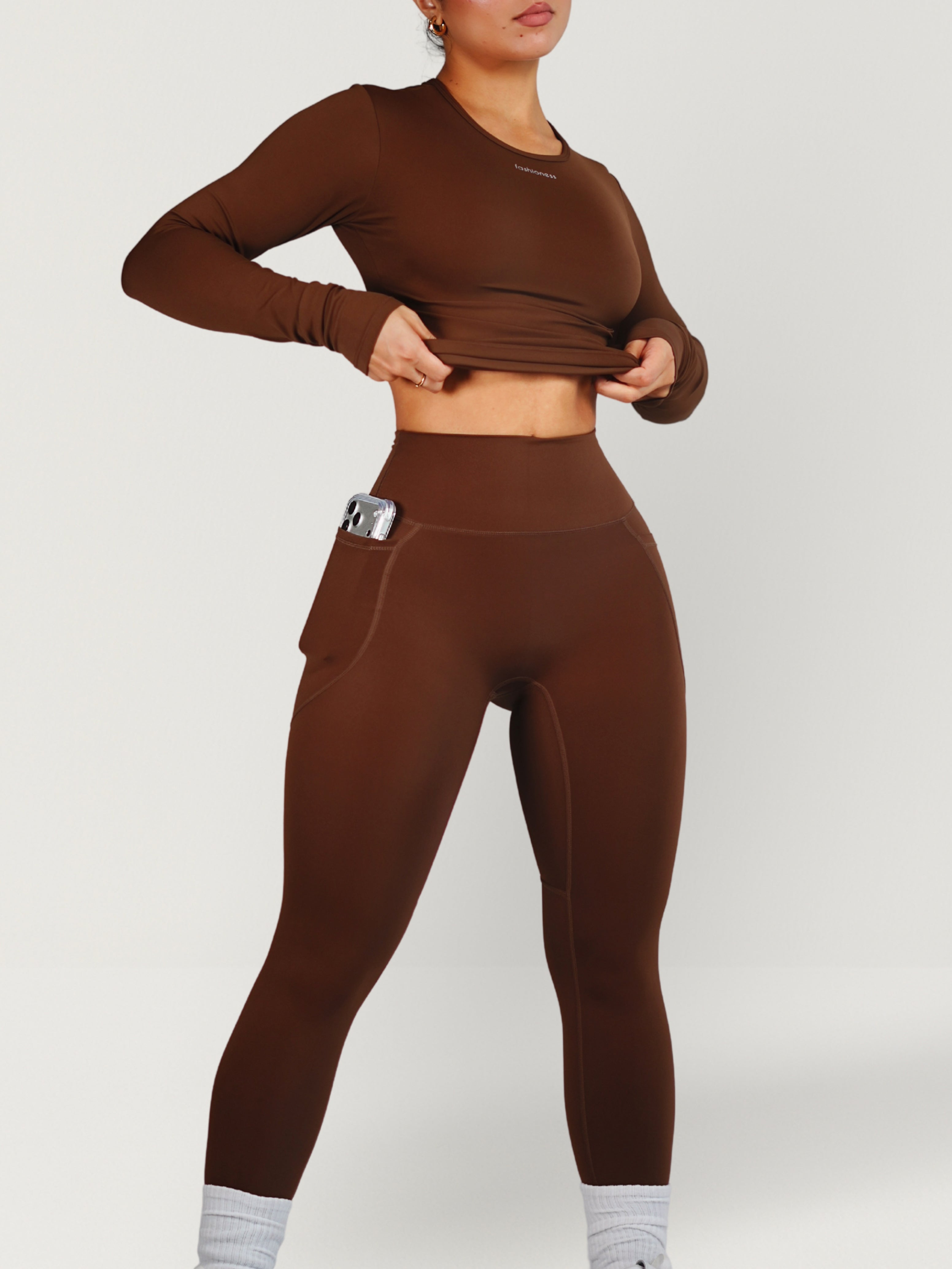 Essential Pocket Leggings (Autumn Brown)