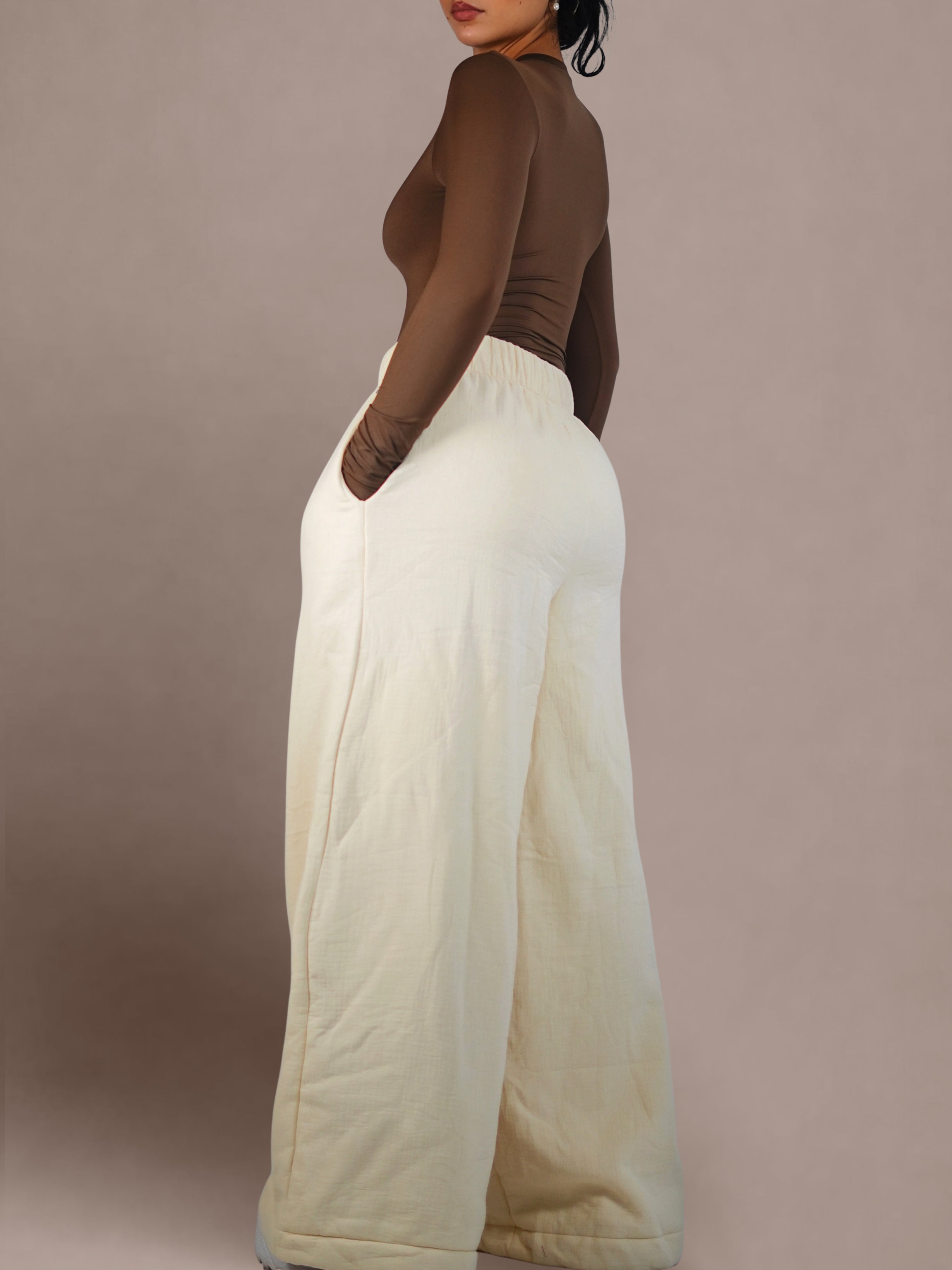 Oversized Blanket Joggers (Cream)