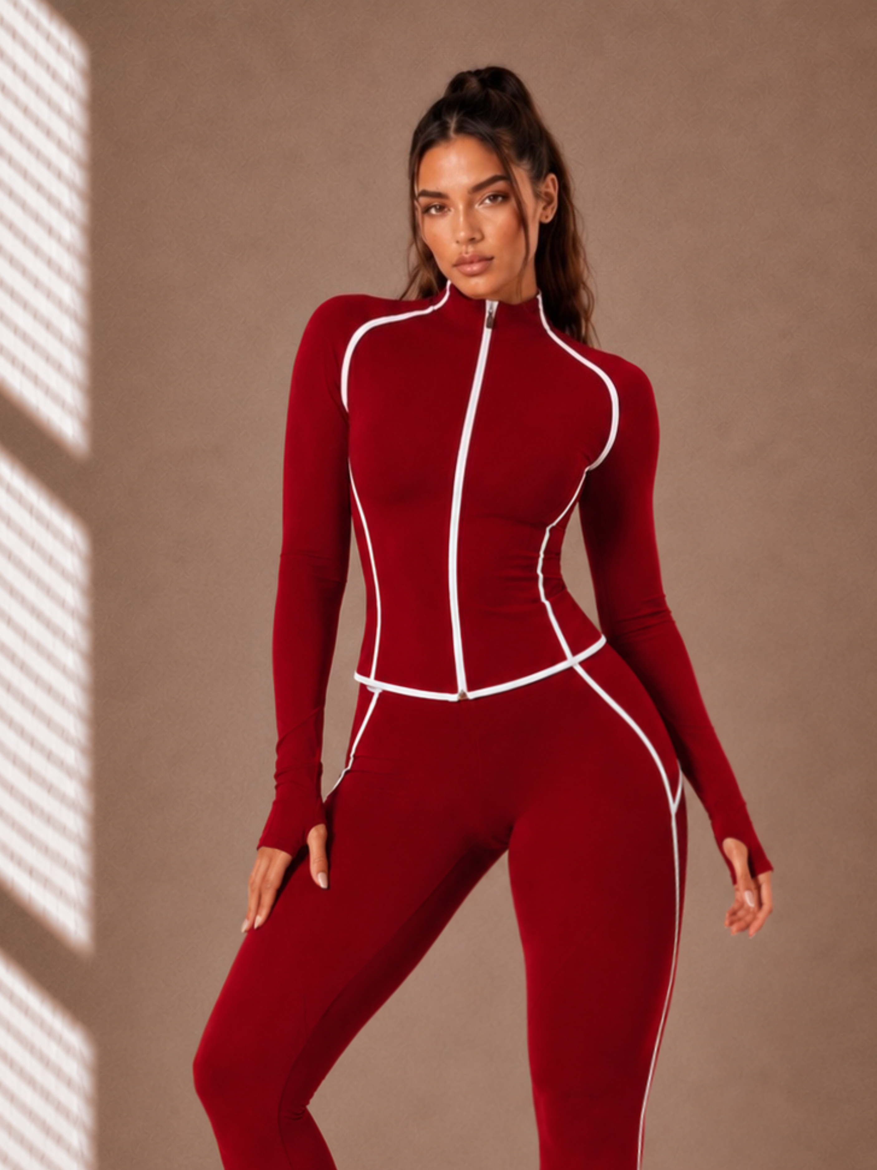 Curve Contrast BBL Jacket (Ruby Red)