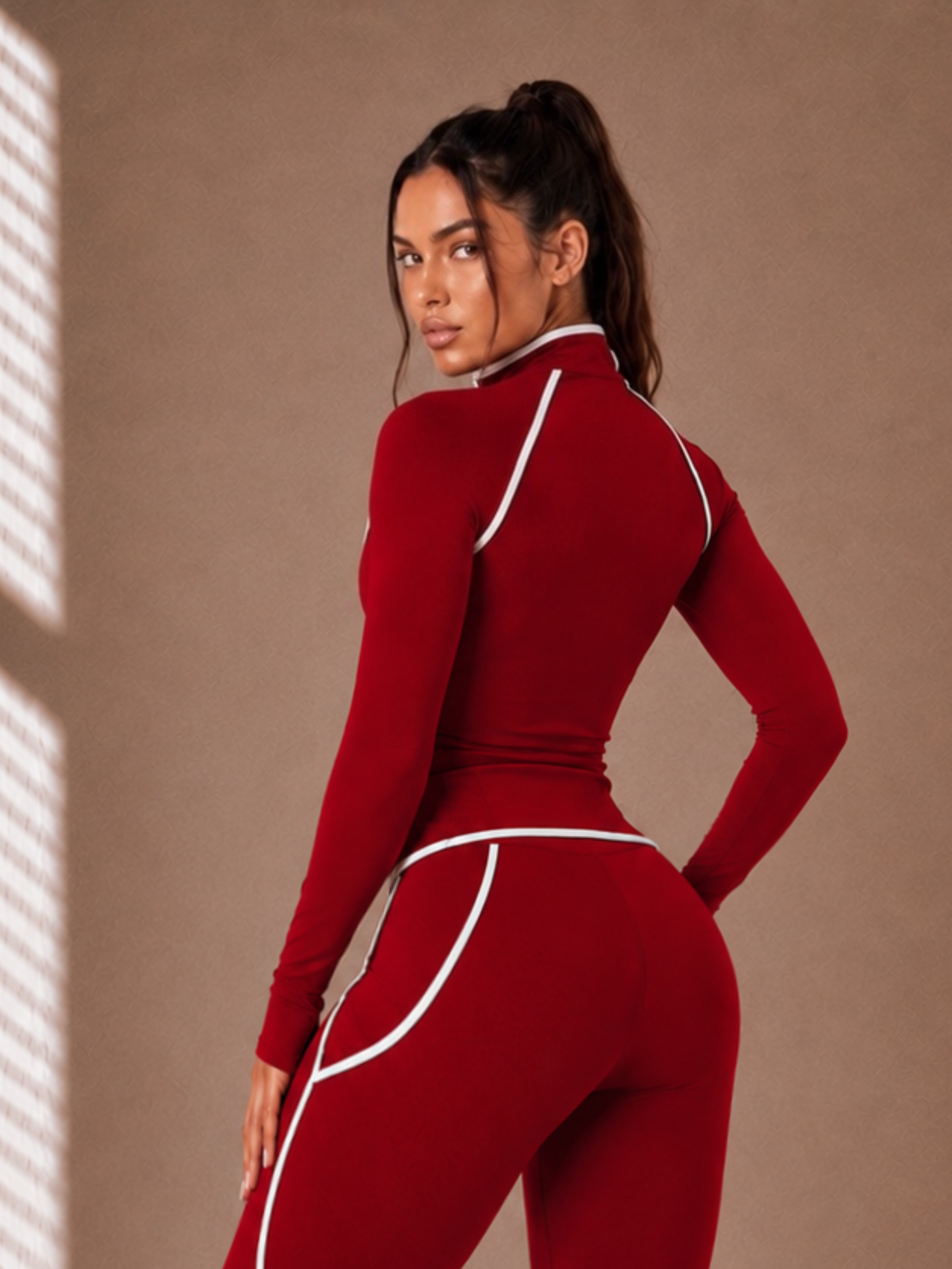 Curve Contrast BBL Jacket (Ruby Red)