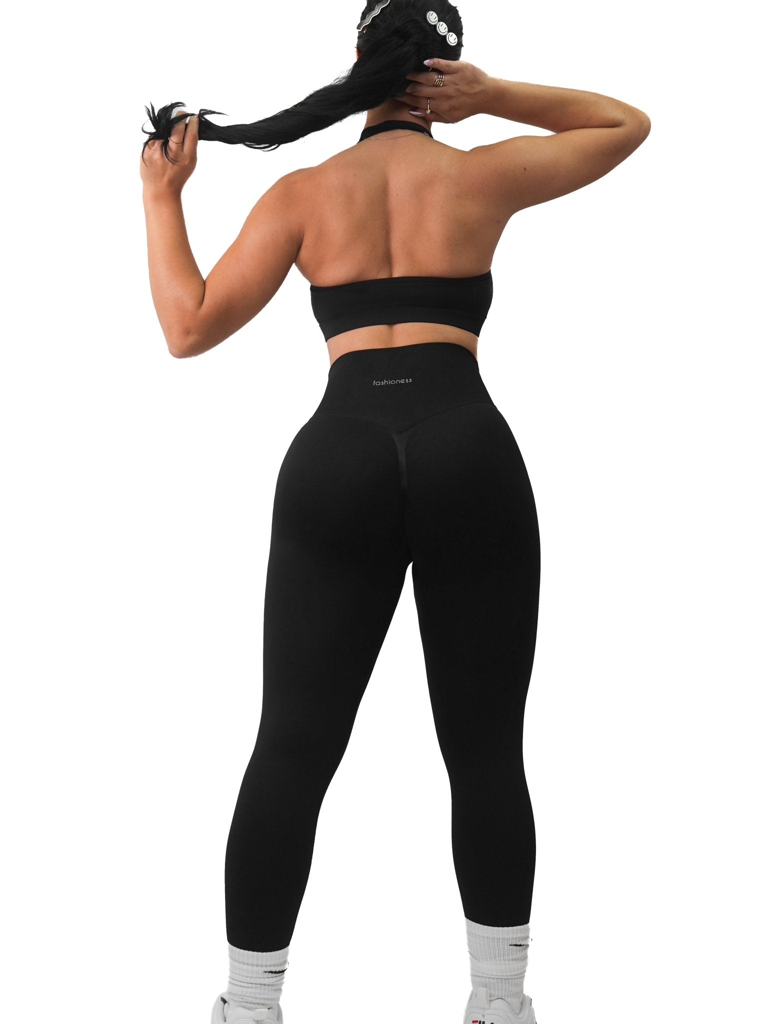 Athletic Seamless Leggings (Black) - Fitness Fashioness