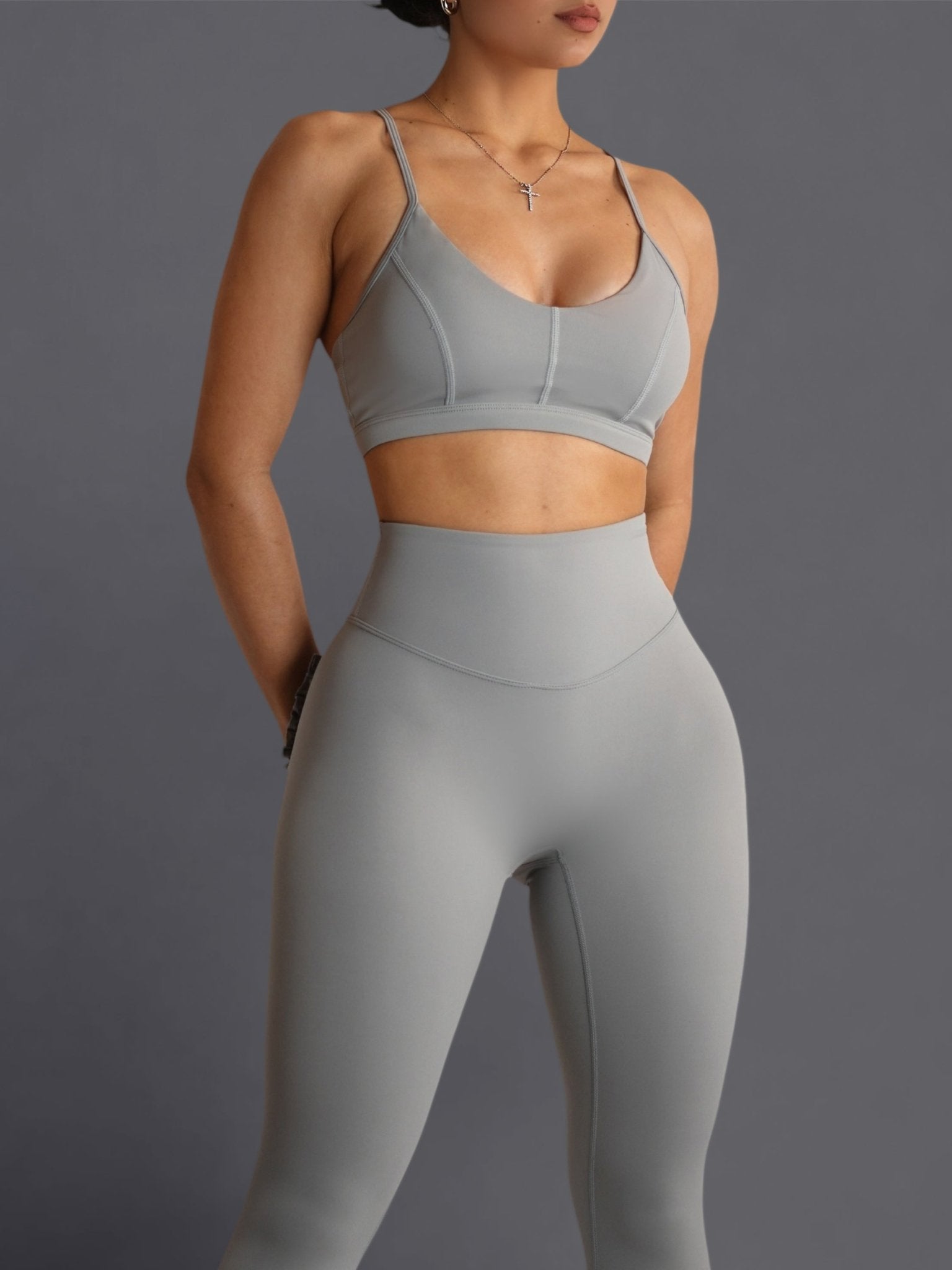 Bratty Sports Bra (Misty Gray) - Fitness Fashioness