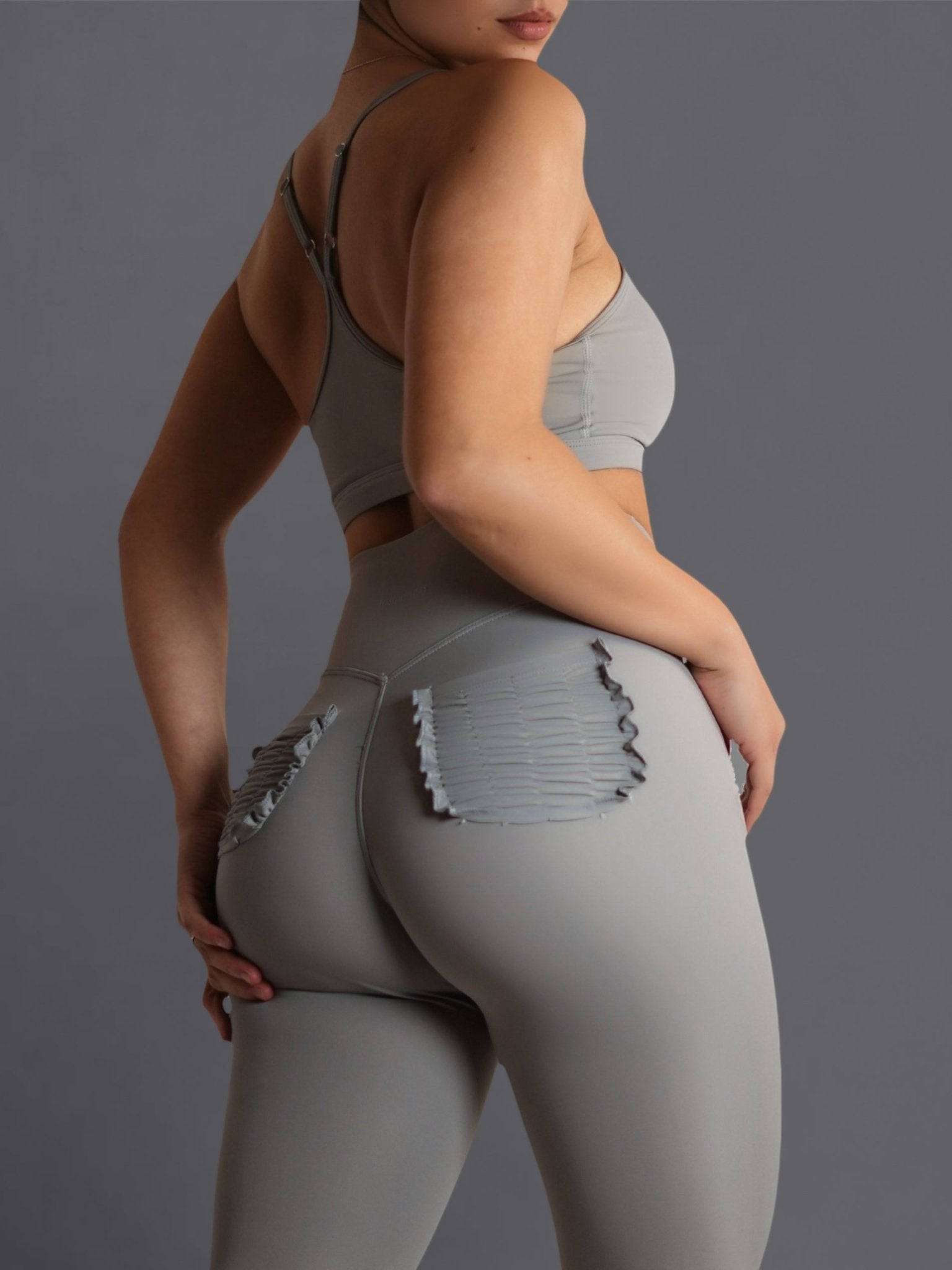 Bratty Sports Bra (Misty Gray) - Fitness Fashioness