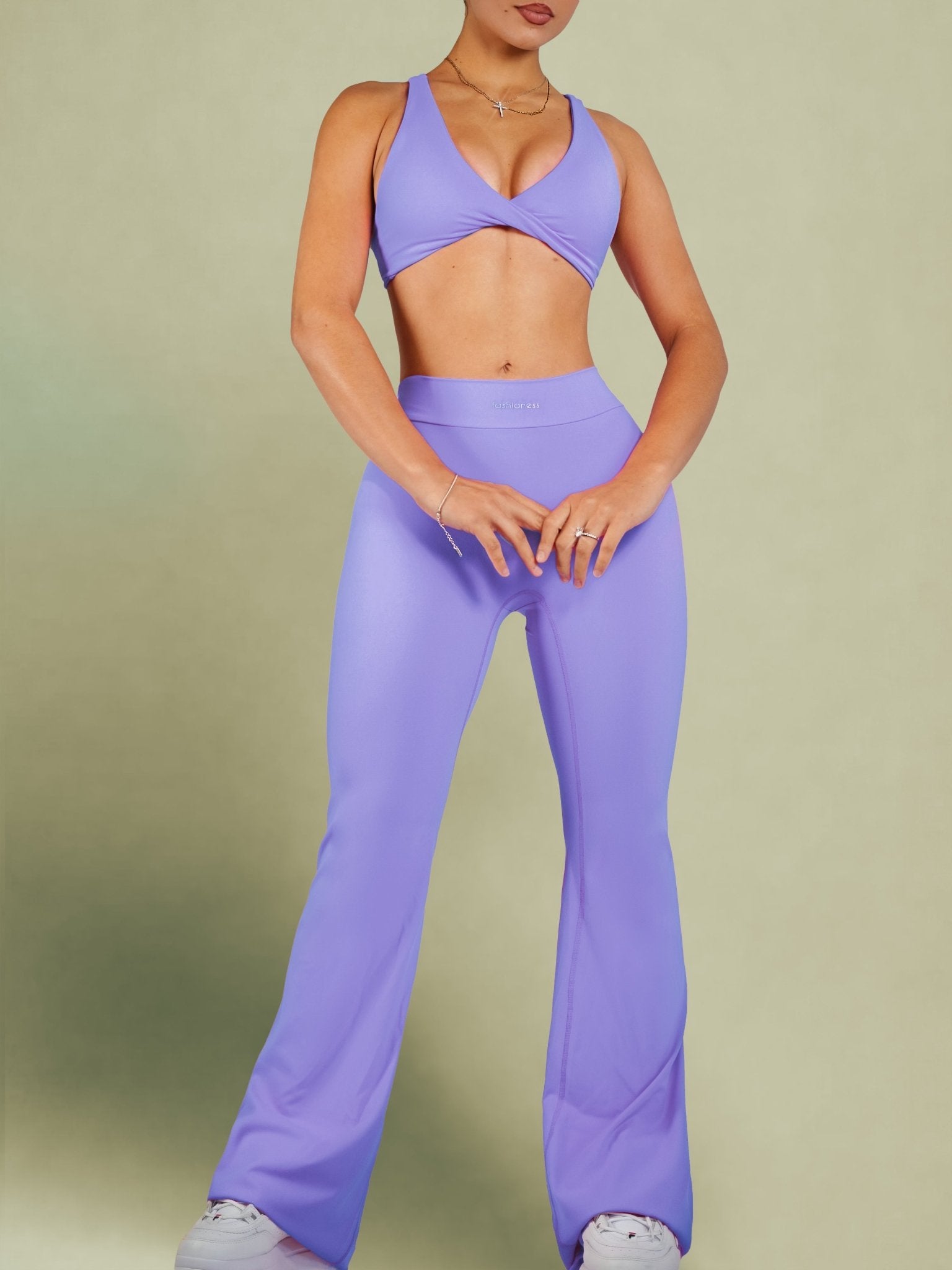 Buttersoft Low Back Scrunch Flare Leggings (Dreamy Purple) - Fitness Fashioness