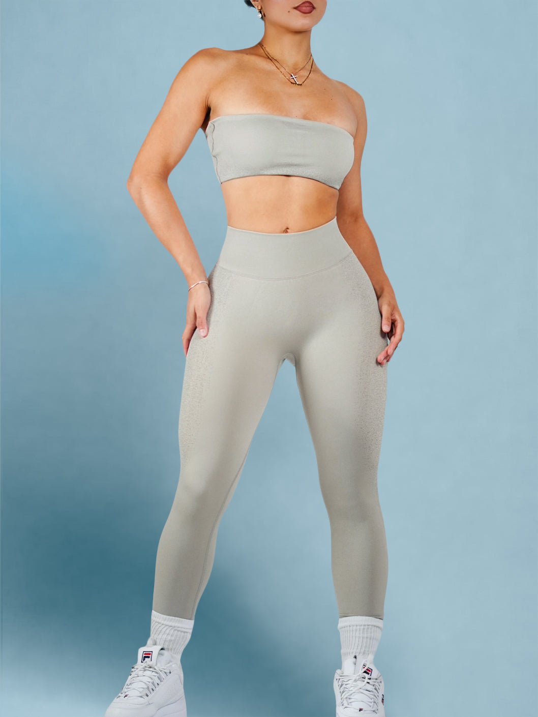 Coastal Seamless Leggings (Gray Mist) - Fitness Fashioness