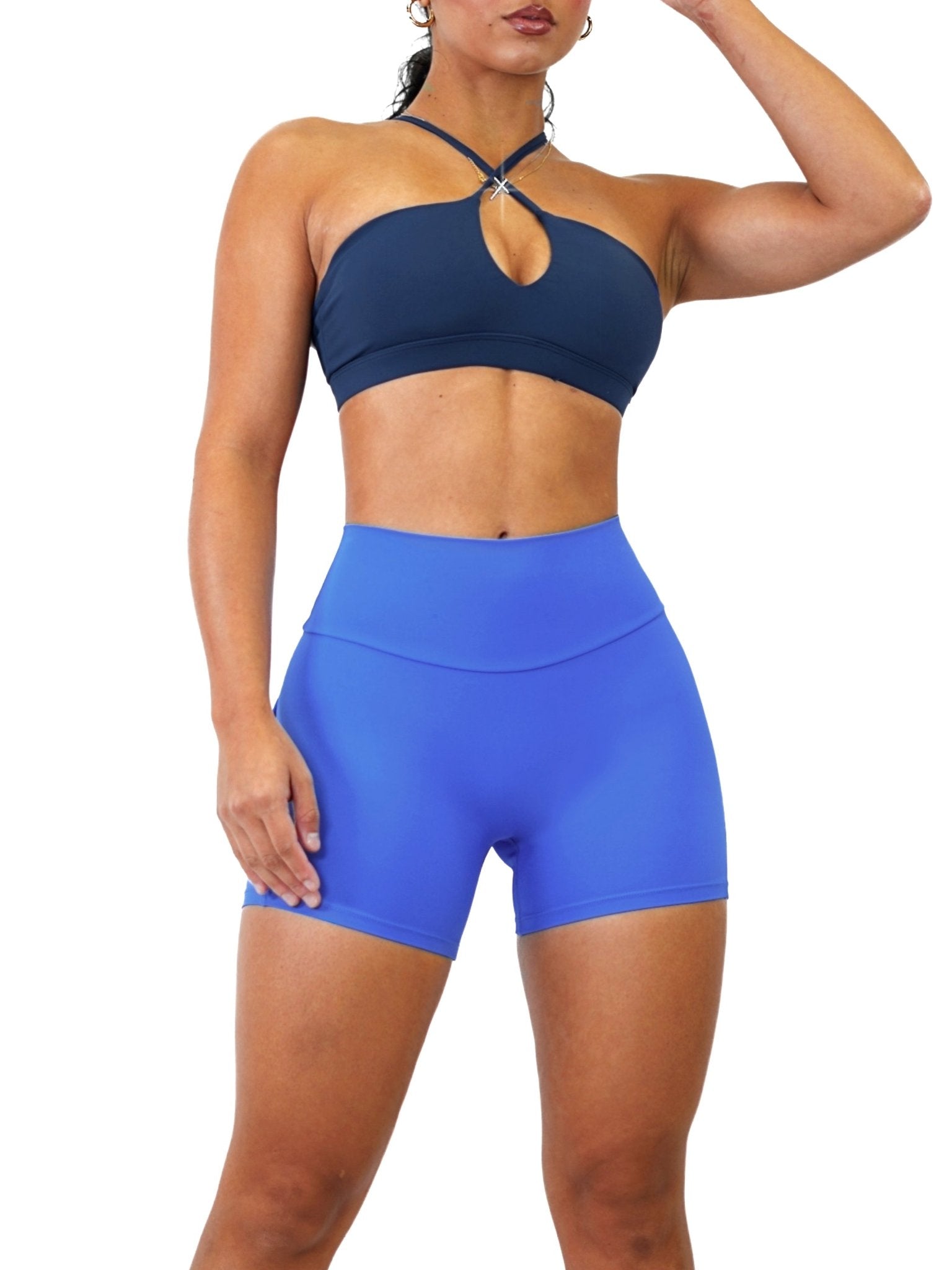 Cross Sports Bra (Navy Blue) - Fitness Fashioness