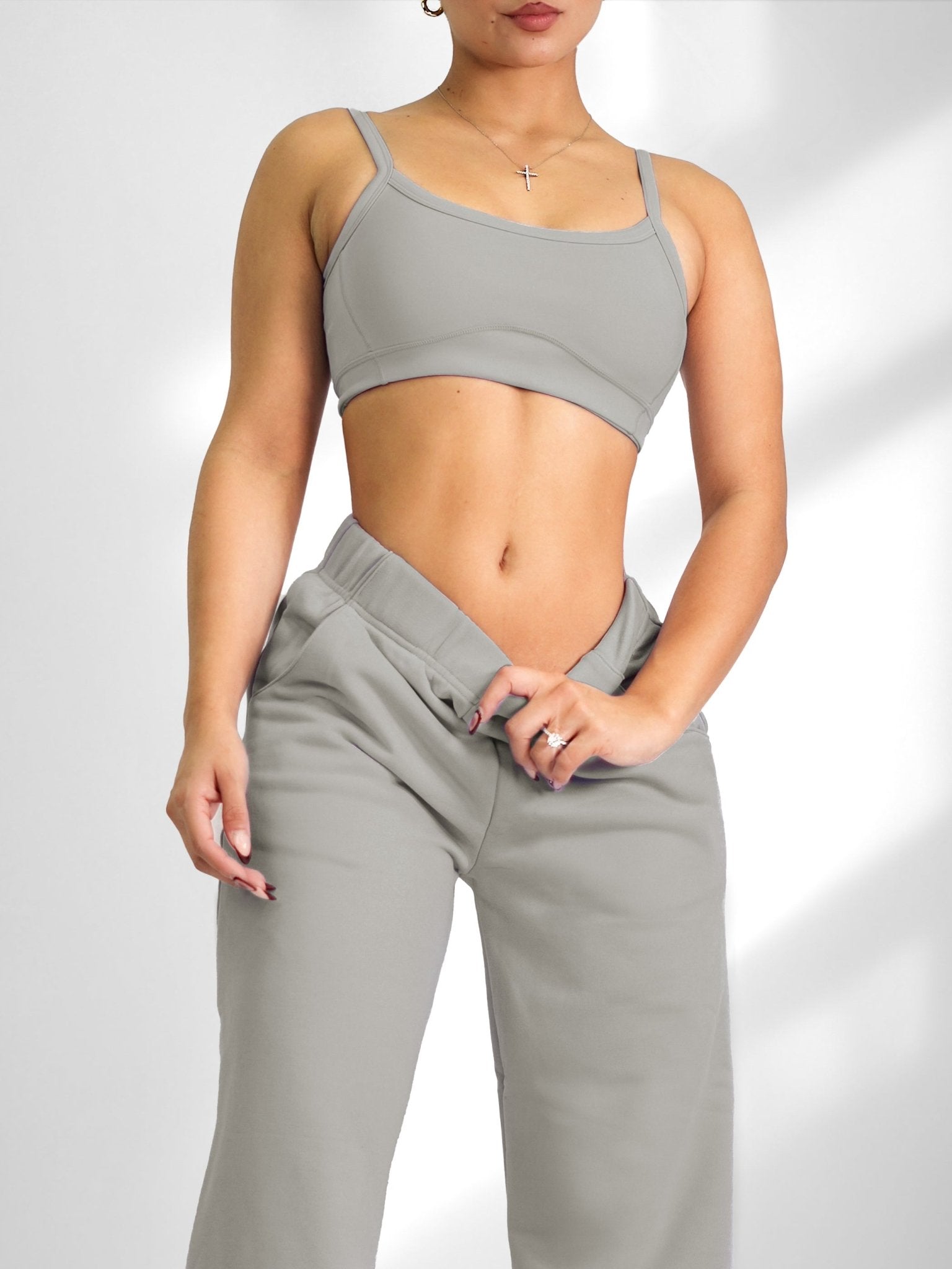 Cutesy Sports Bra (Gray) - Fitness Fashioness