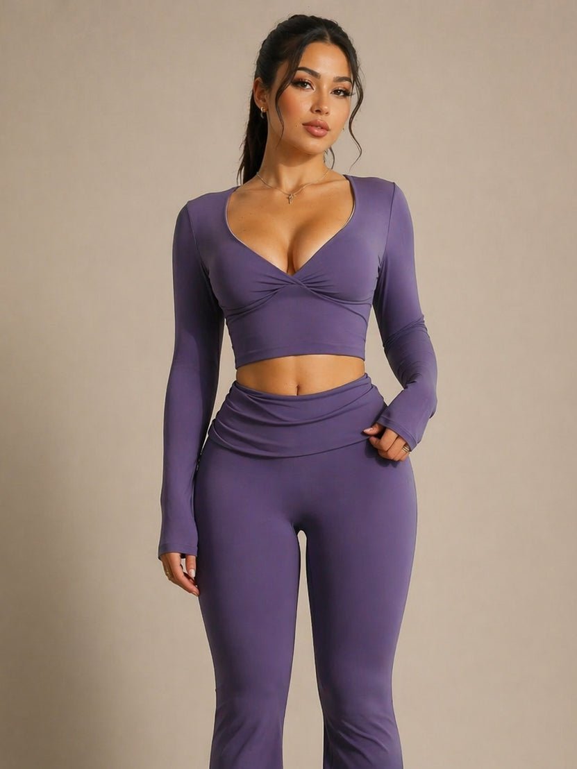 Effortless Long Sleeve Sports Top (Pilates Purple) - Fitness Fashioness