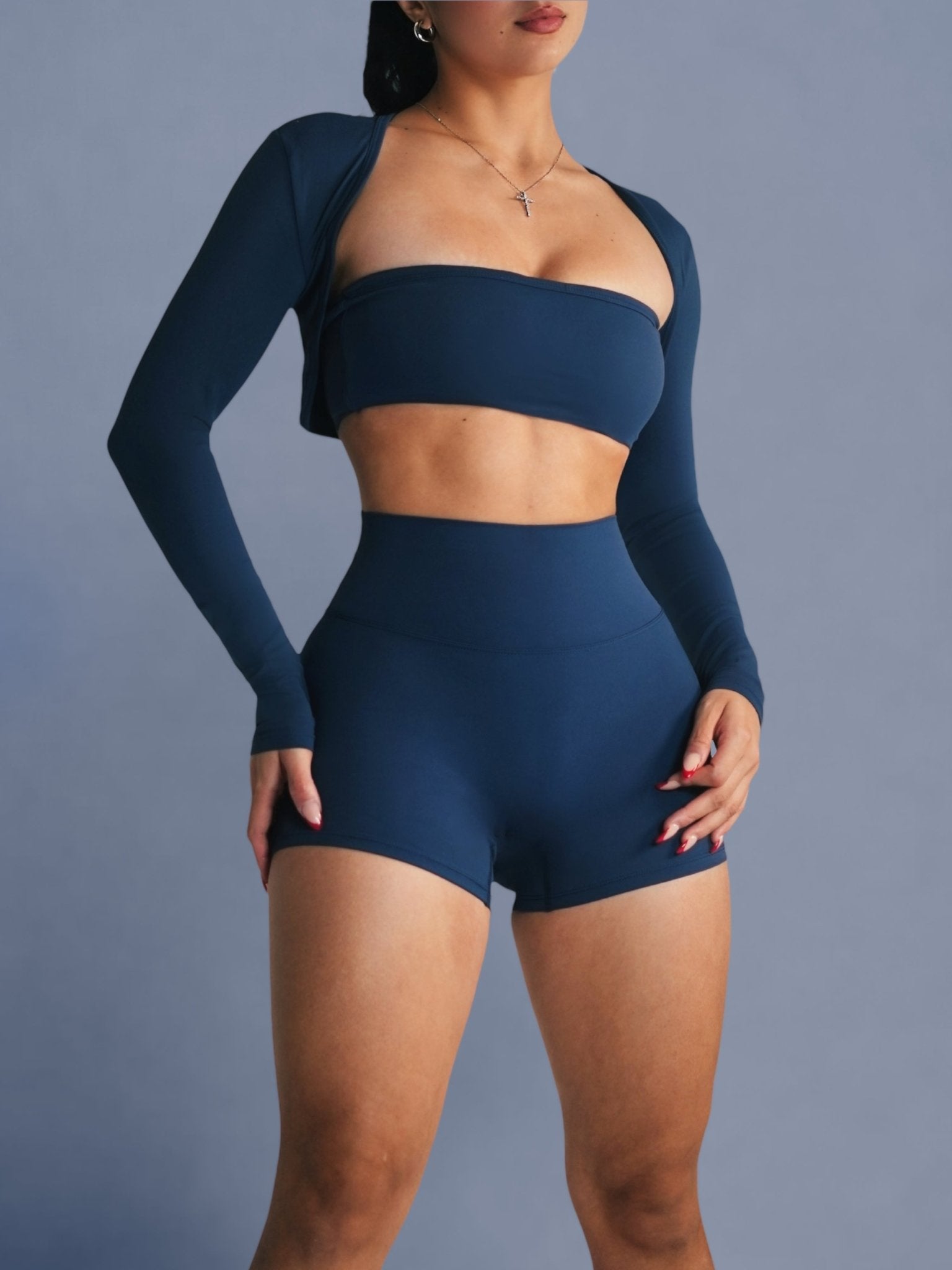 Embody Bolero Long Sleeves (Eclipse Blue) - Fitness Fashioness