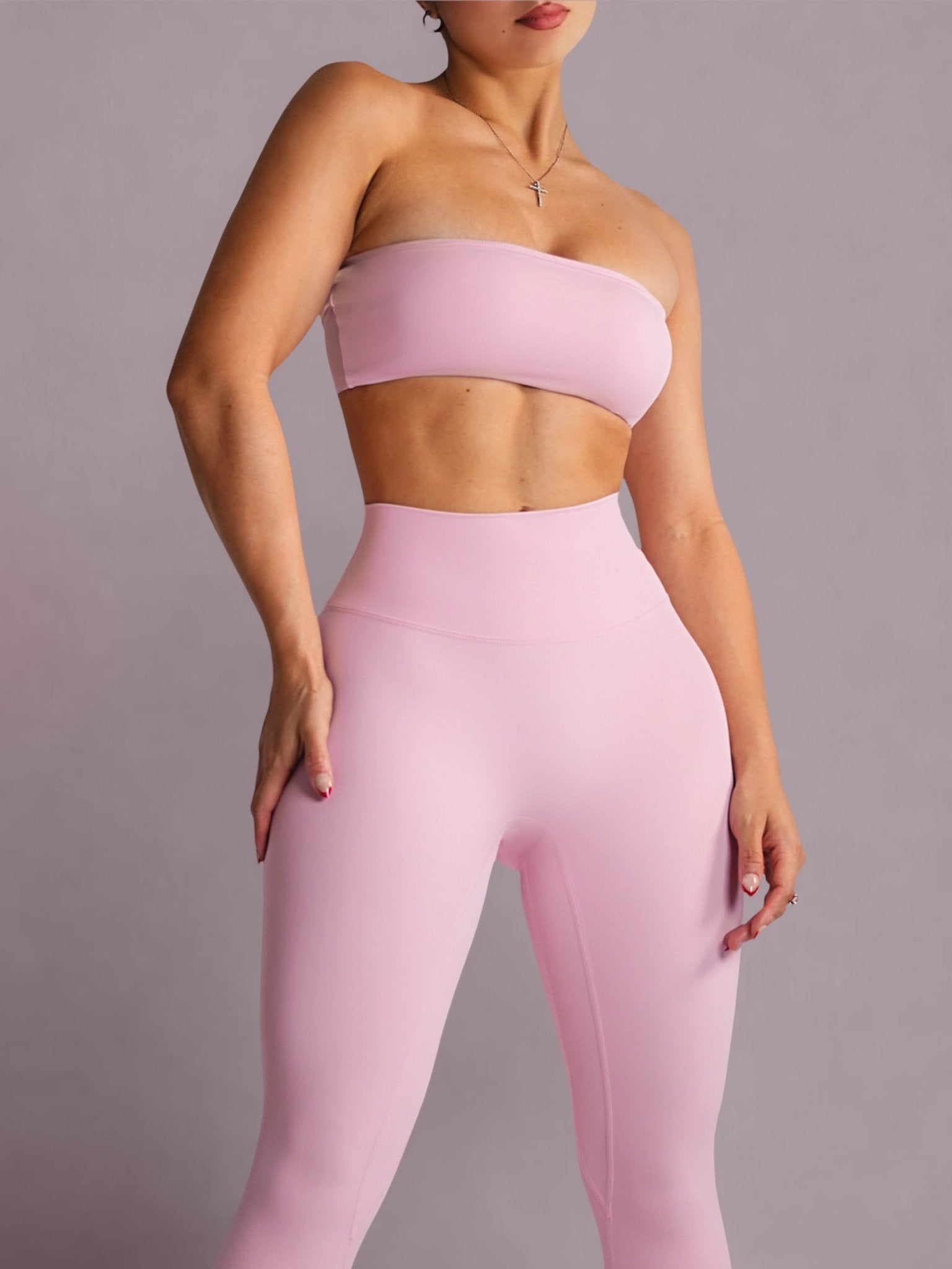 Embody Tube Top Sports Bra (Pink Petals) - Fitness Fashioness