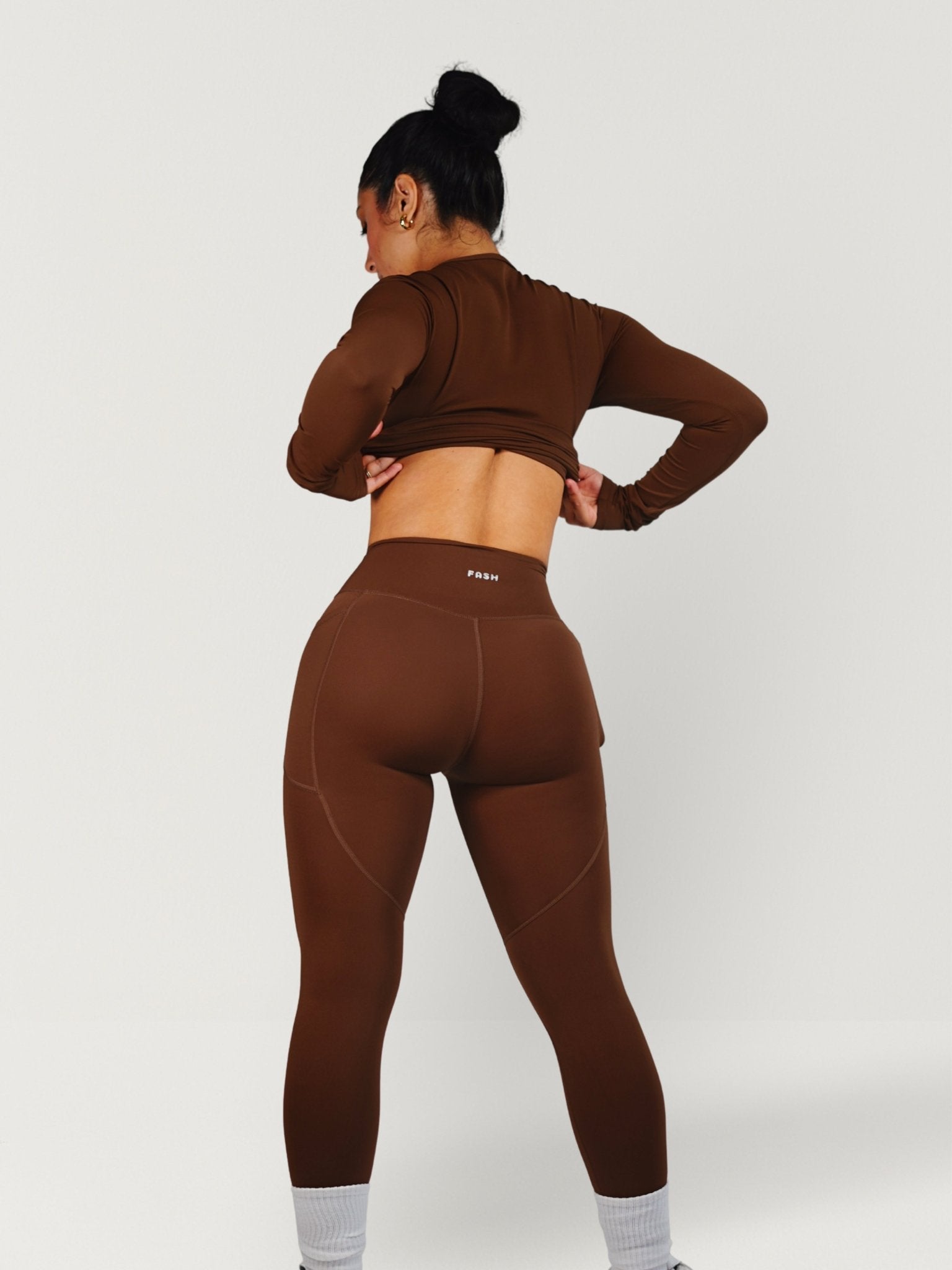 Essential Pocket Leggings (Autumn Brown) - Fitness Fashioness