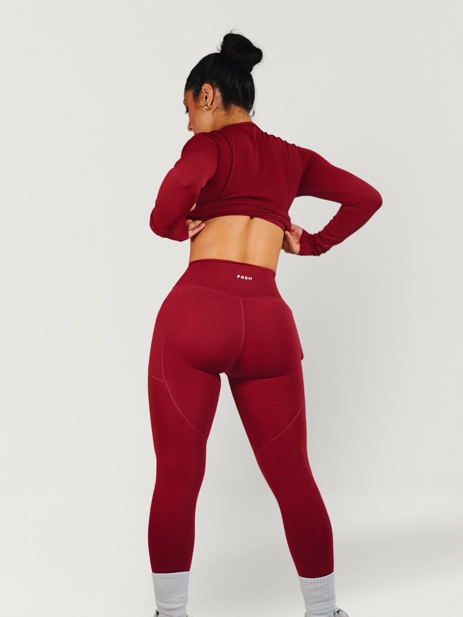 Essential Pocket Leggings (Cherry Crush) - Fitness Fashioness