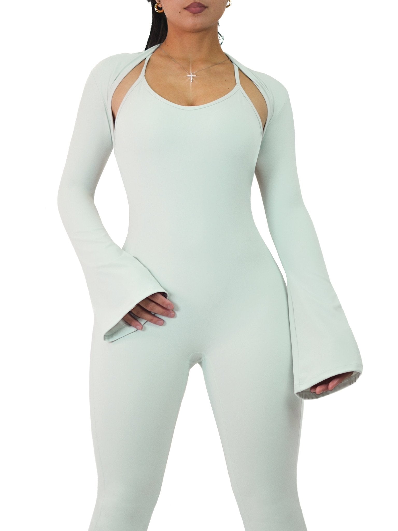 Flared Bolero Long Sleeves (Misty) - Fitness Fashioness