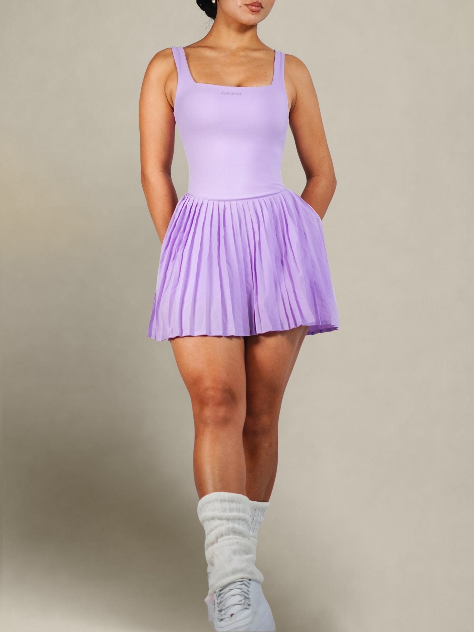 Match Point Tennis Dress (Purple Orchid) - Fitness Fashioness