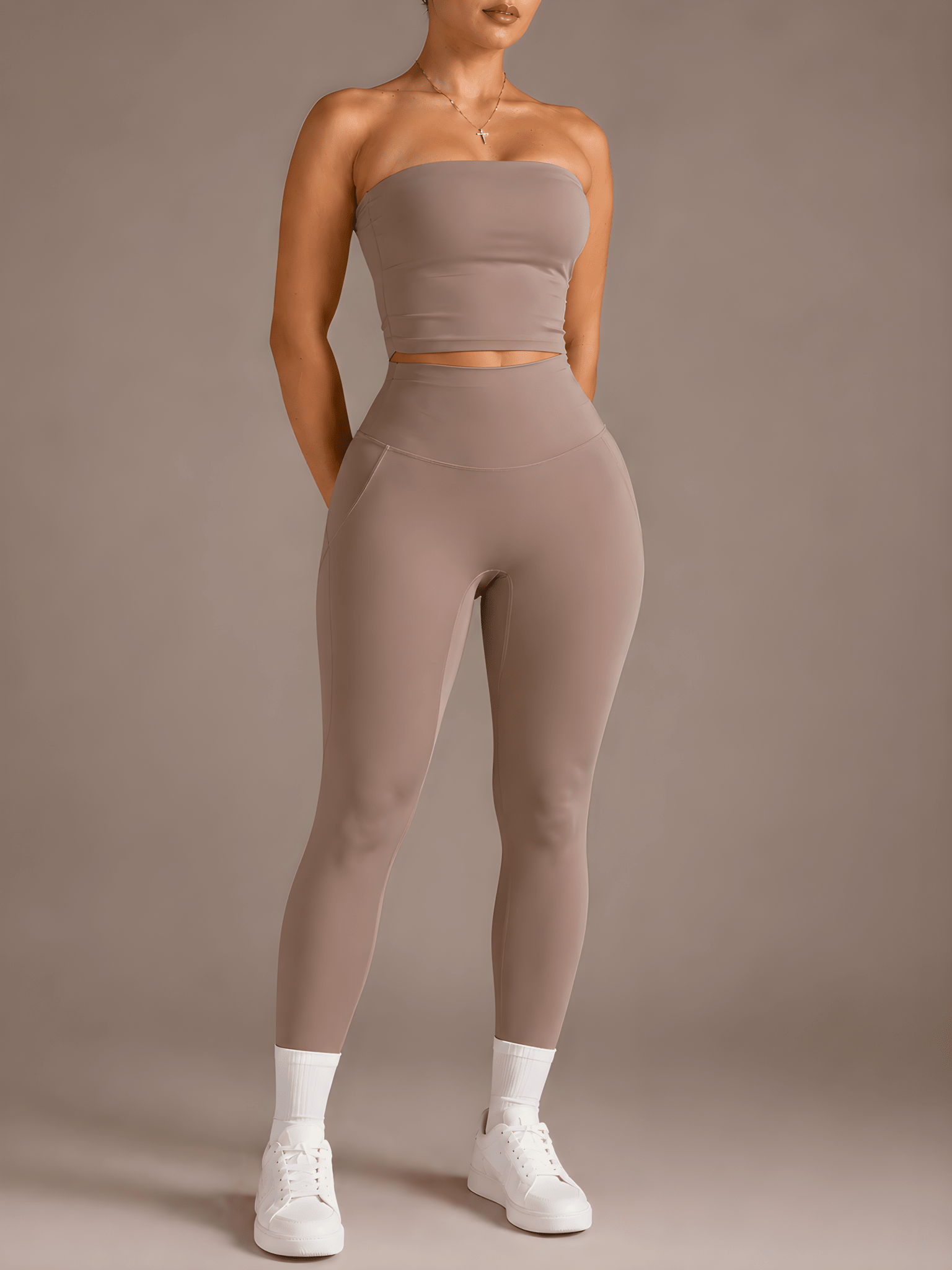 Milestone High Waisted Leggings (Birch) - Fitness Fashioness