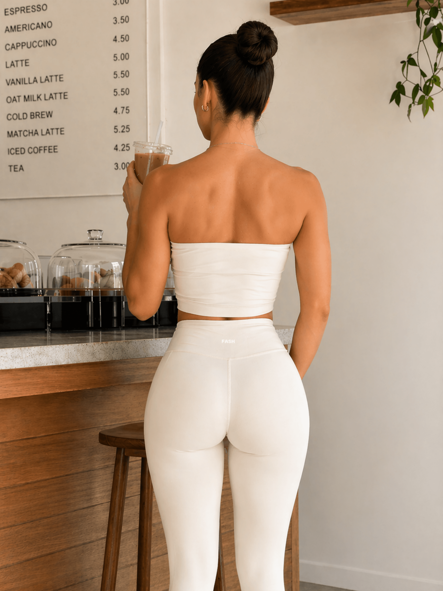 Milestone High Waisted Leggings (Vanilla Bean) - Fitness Fashioness