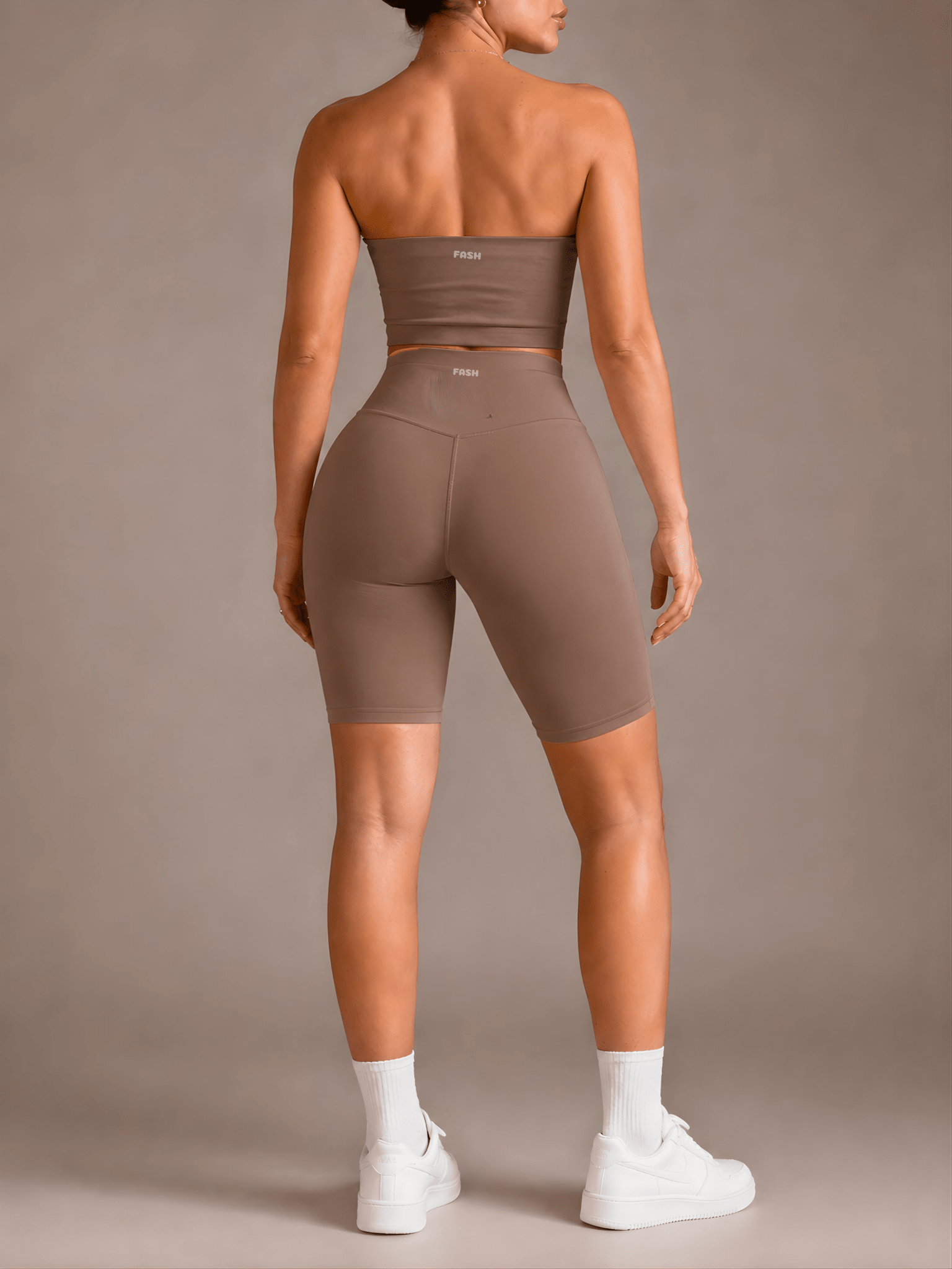Milestone High Waisted Shorts (Birch) - Fitness Fashioness