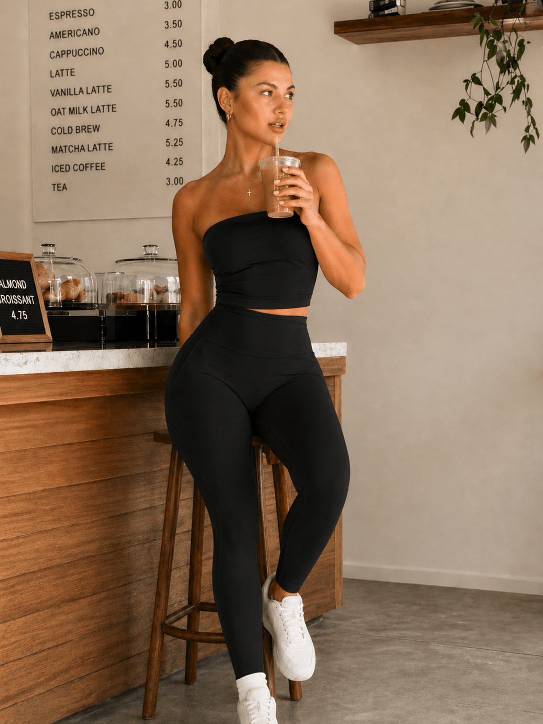 Milestone Strapless Sports Top (Black) - Fitness Fashioness