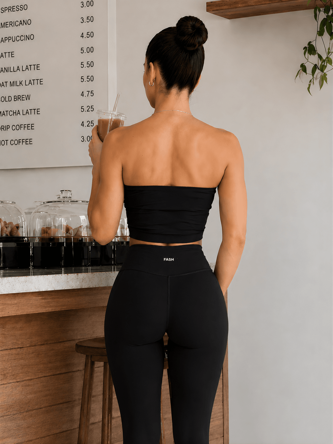 Milestone Strapless Sports Top (Black) - Fitness Fashioness