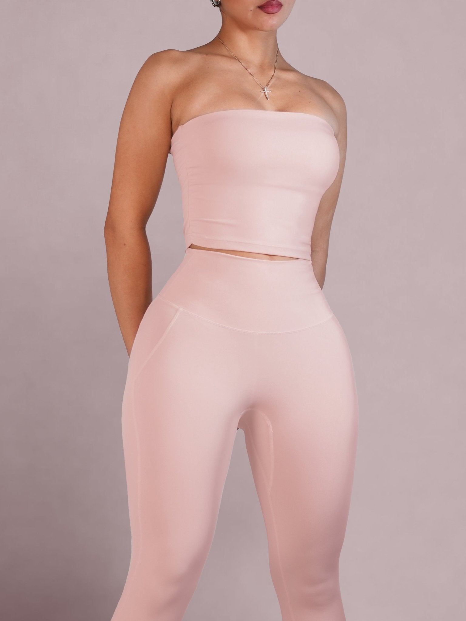 Milestone Strapless Sports Top (Creamy Pink) - Fitness Fashioness