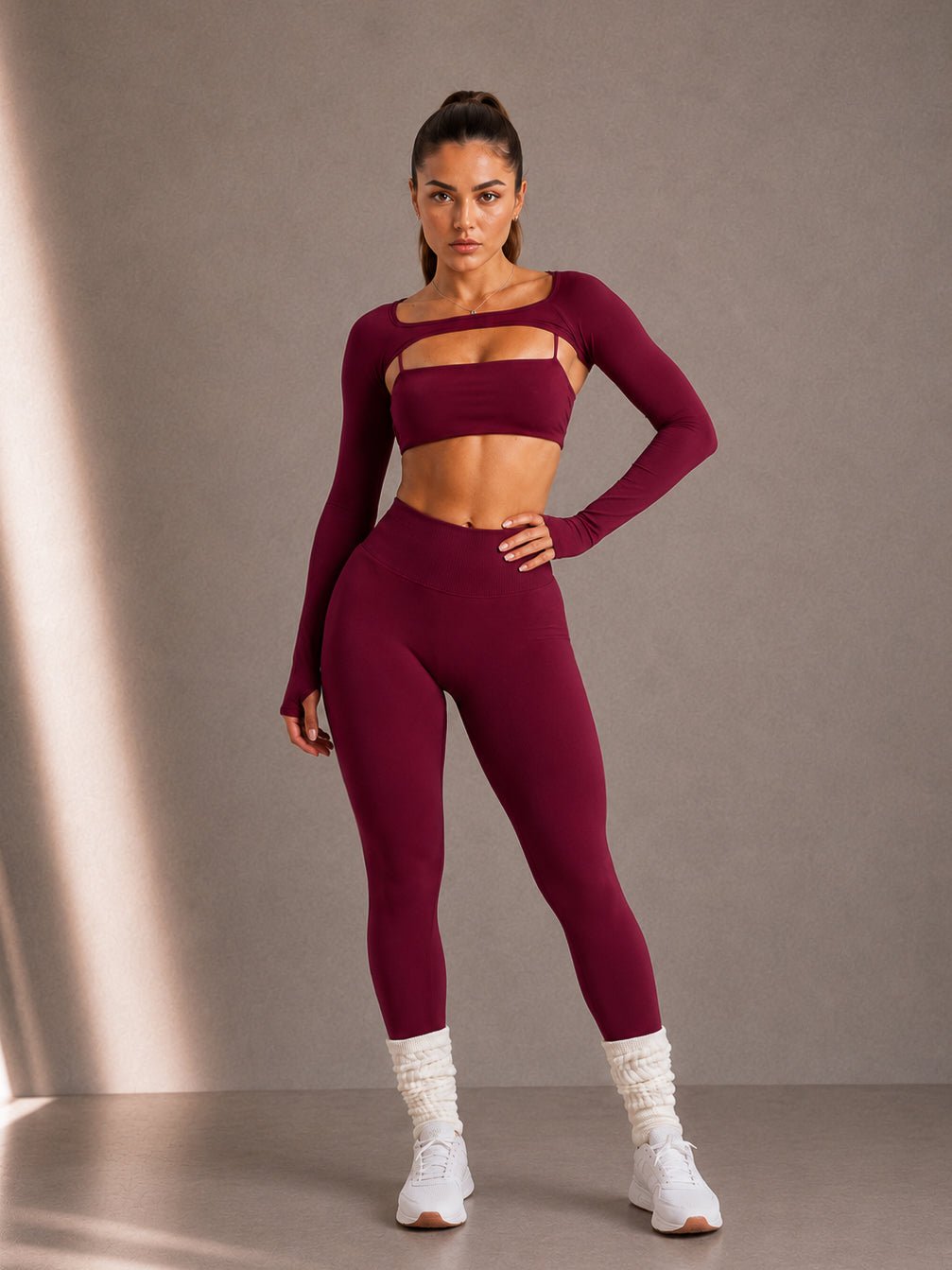 Motion Sculpt Leggings (Merlot) - Fitness Fashioness