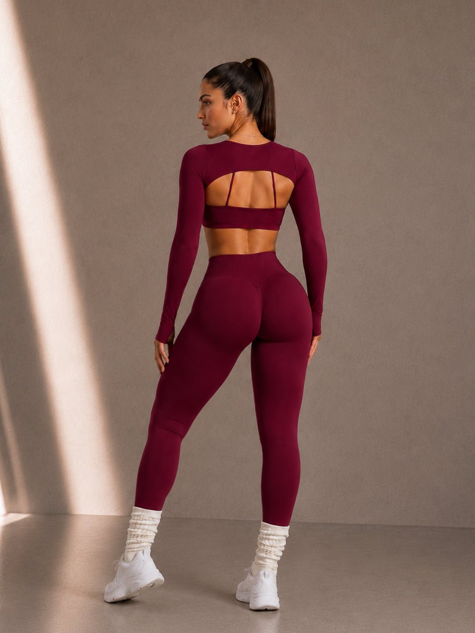 Motion Sculpt Leggings (Merlot) - Fitness Fashioness