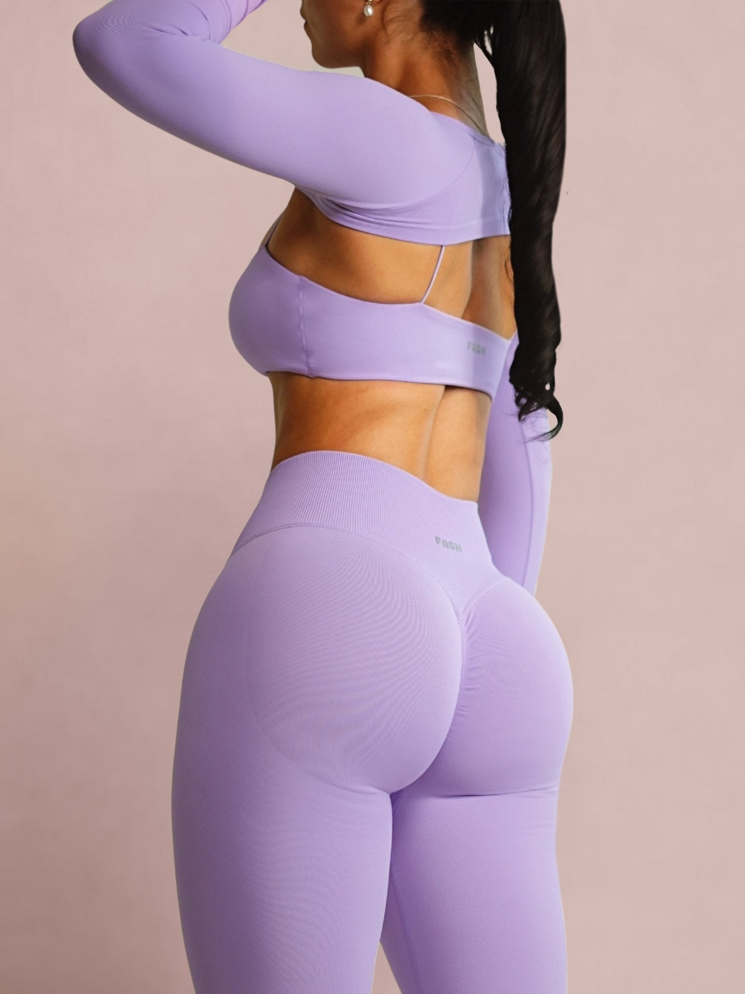 Motion Sculpt Mini Crop Long Sleeves (Lilac Energy) - Fitness Fashioness