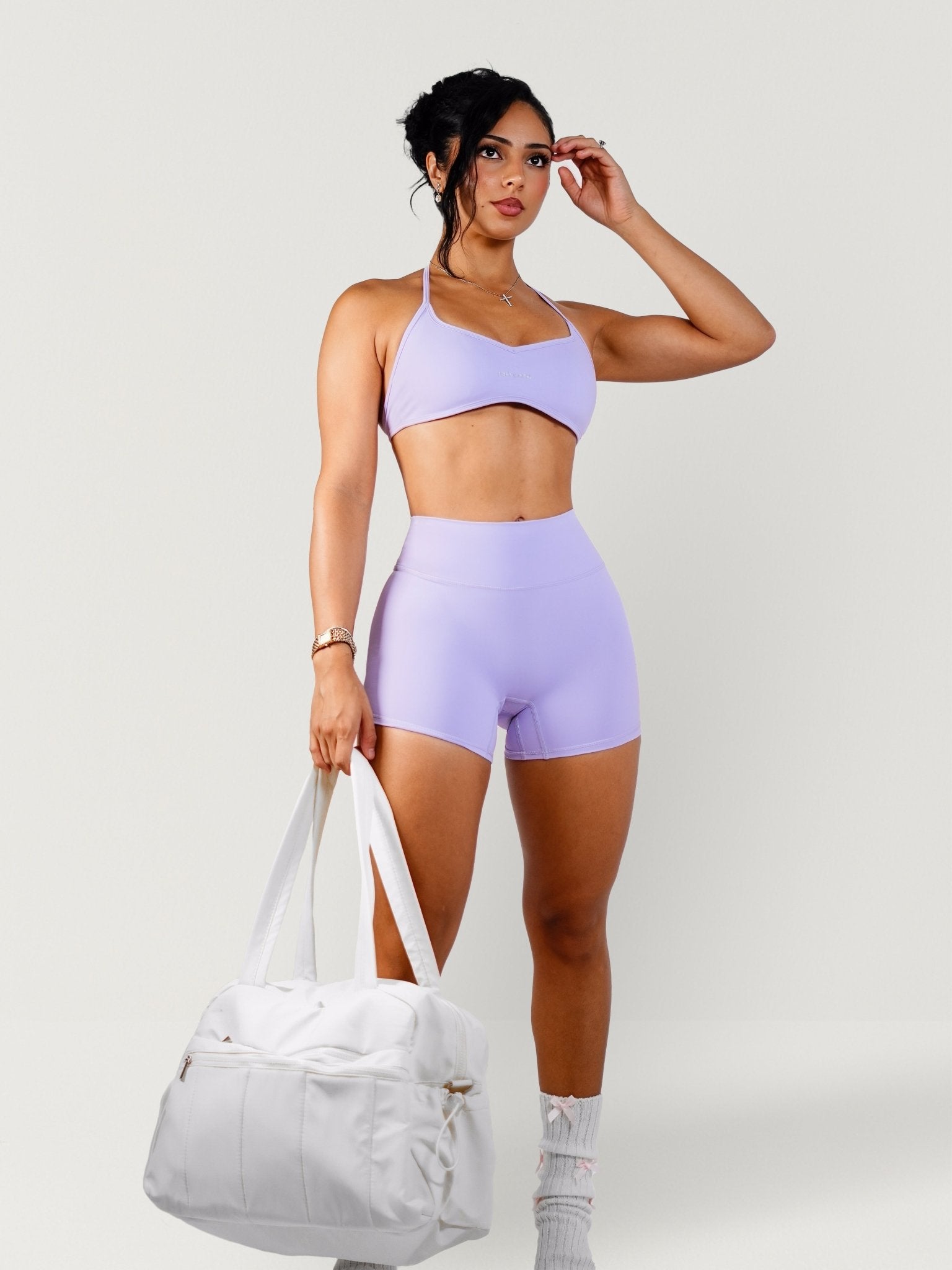 Naked Active Shorts (Lavender) - Fitness Fashioness