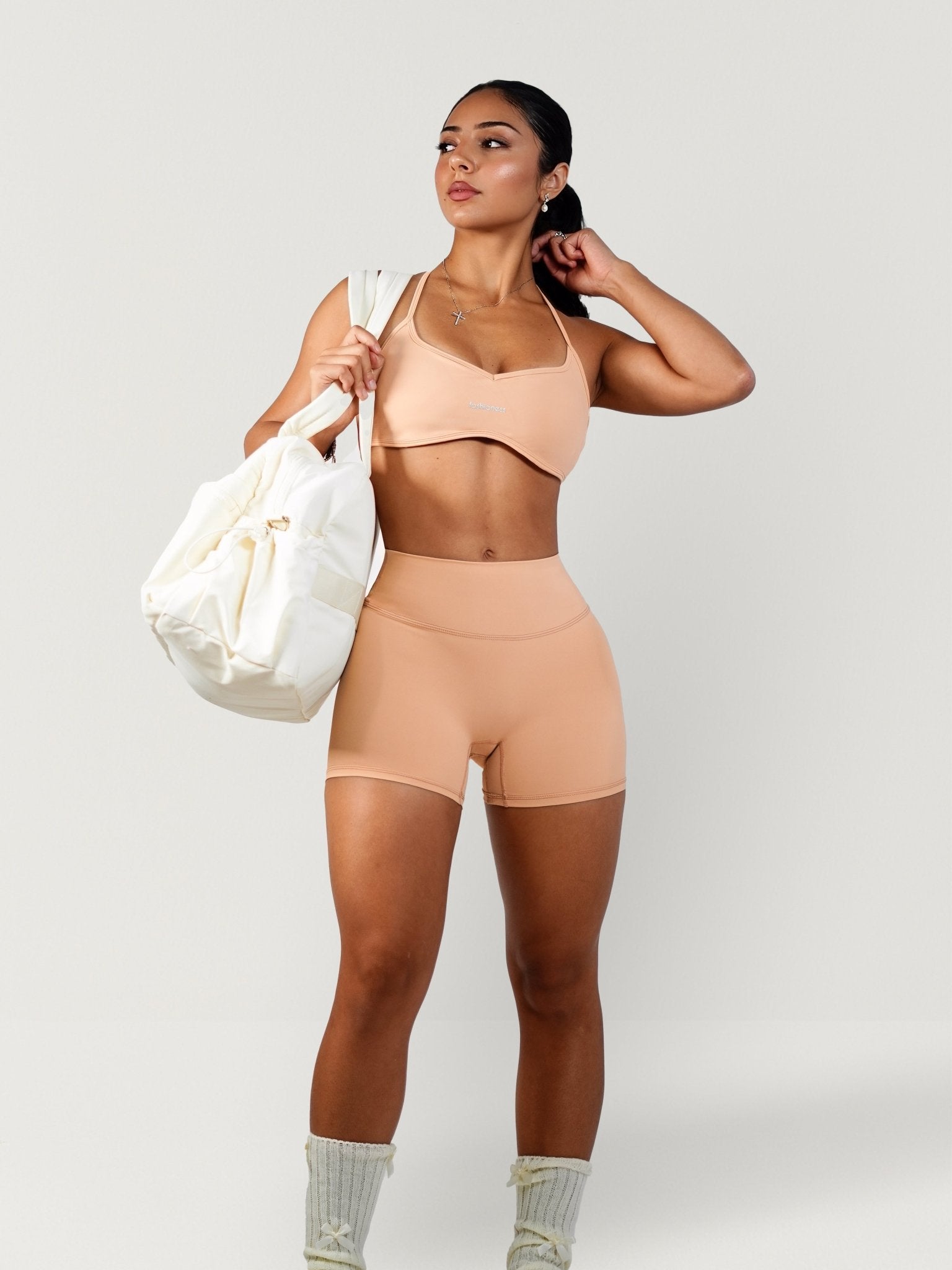 Naked Active Shorts (Peachy Nude) - Fitness Fashioness
