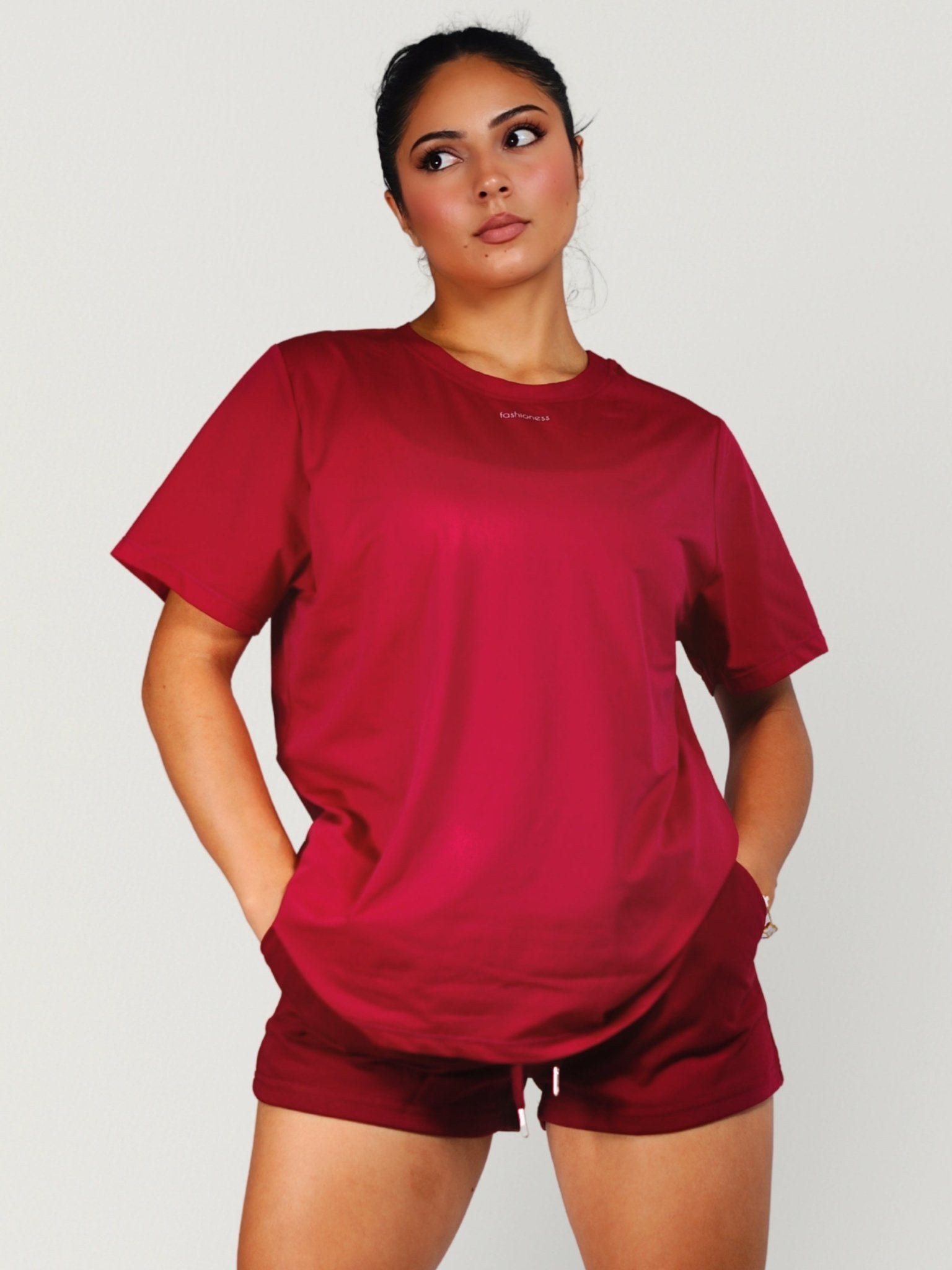 Off - Duty Warm Up Tee (Cherry Pop) - Fitness Fashioness