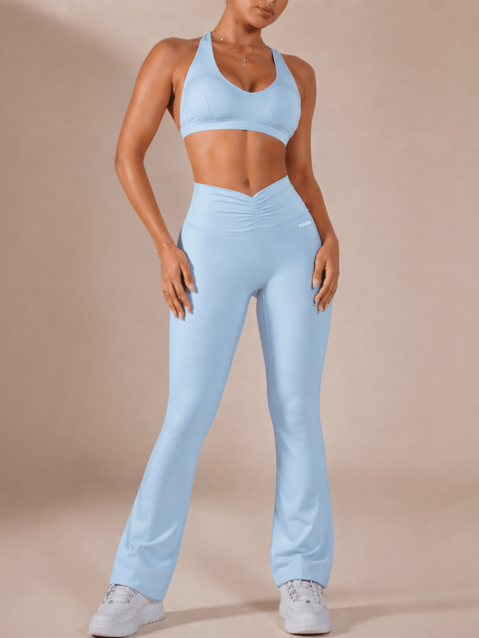 Pilates Core Flare Leggings (Ballet Blue) - Fitness Fashioness