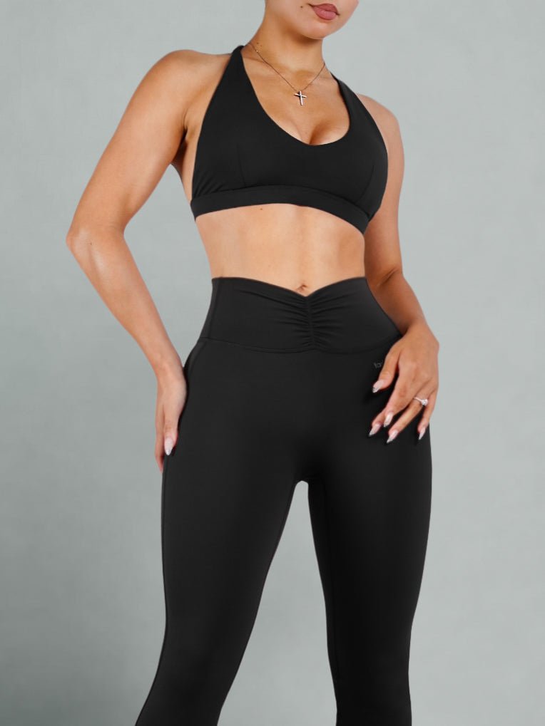 Pilates Core Sports Bra (Black) - Fitness Fashioness