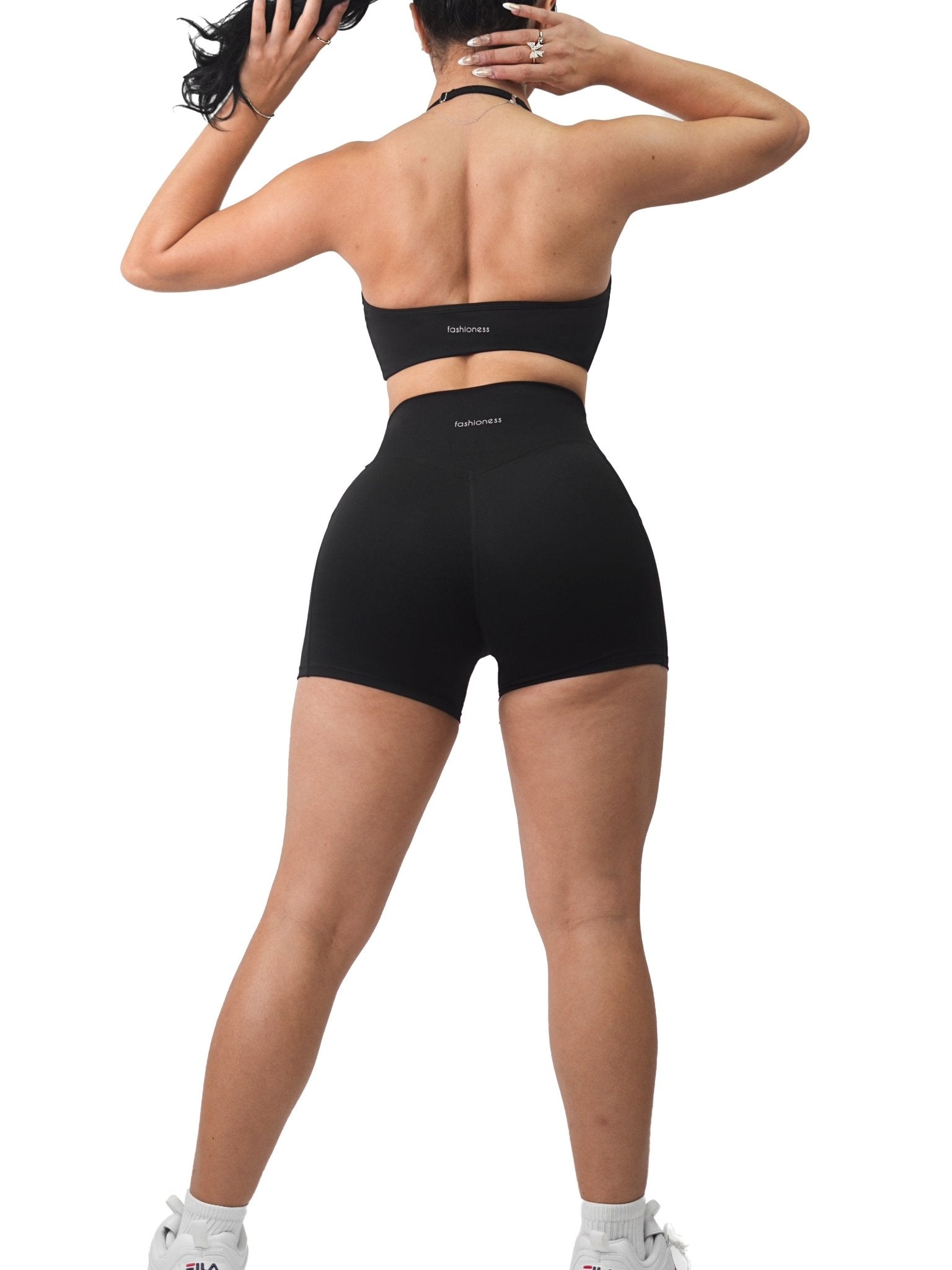 Pocket Twist Booty Shorts (Black) - Fitness Fashioness