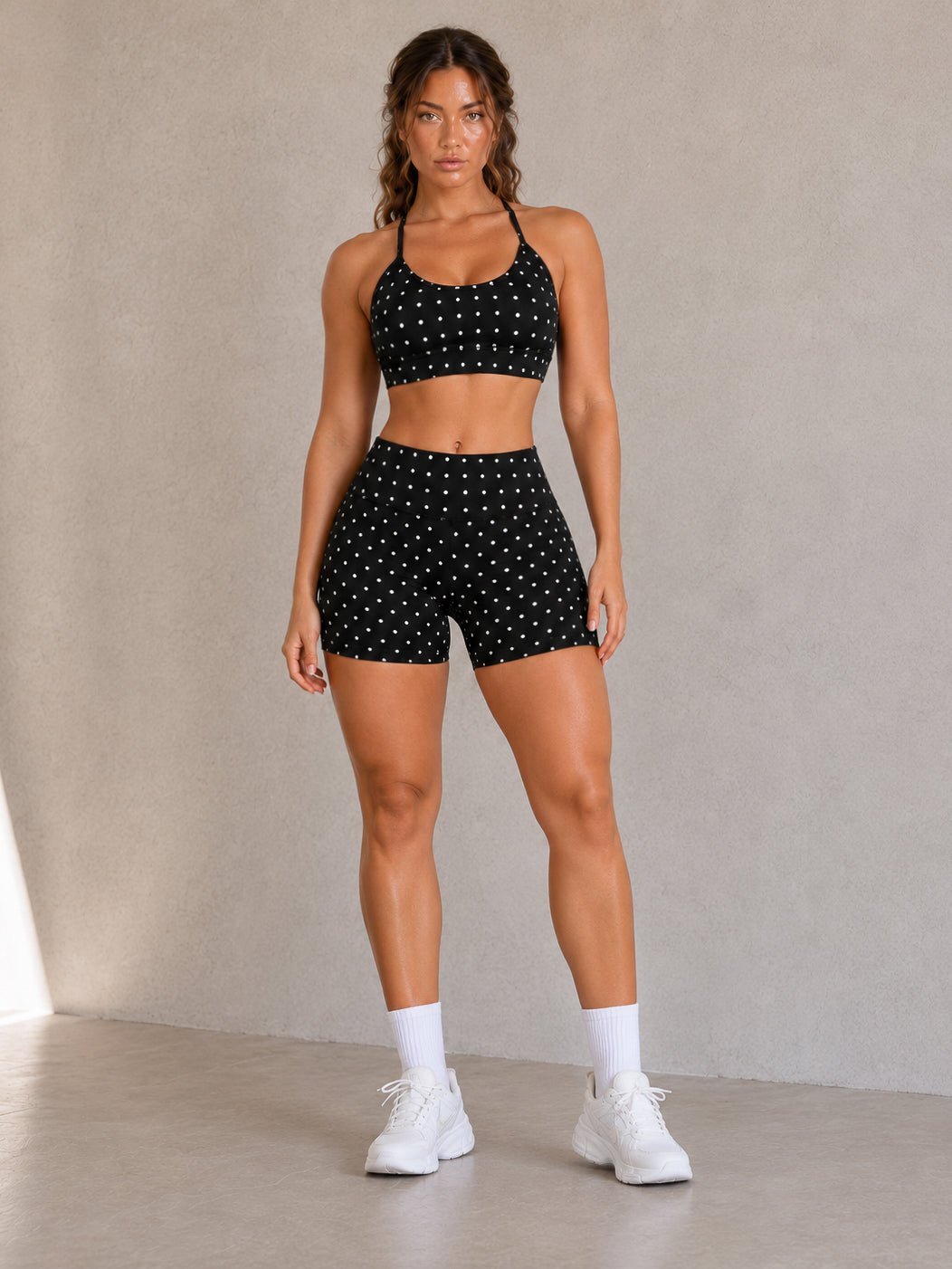 Polka Dot Print Shorts (Black)