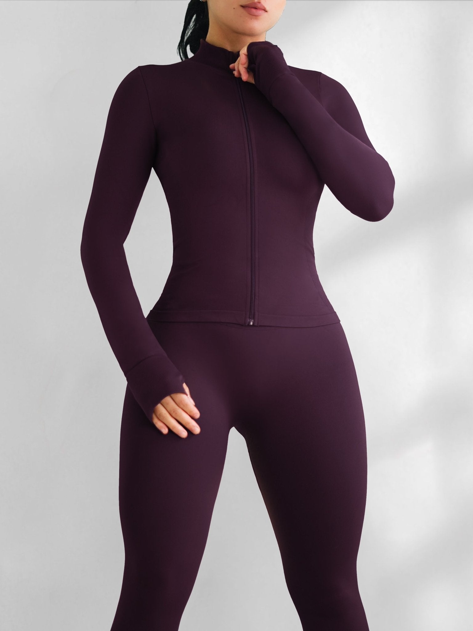(PRE - ORDER) Curve Club Jacket (Blackberry Purple) - Fitness Fashioness