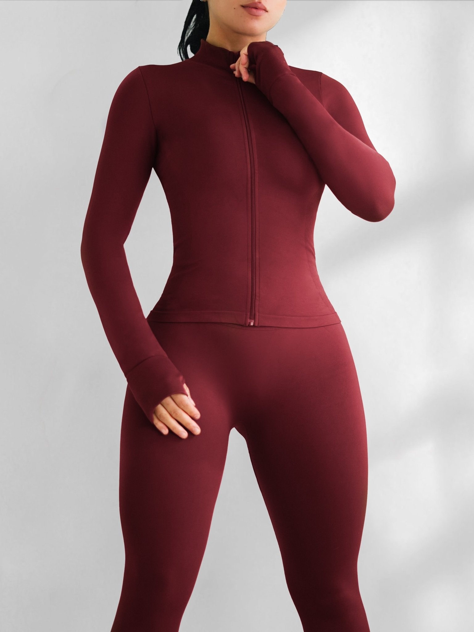 (PRE - ORDER) Curve Club Jacket (Cherry Cola) - Fitness Fashioness